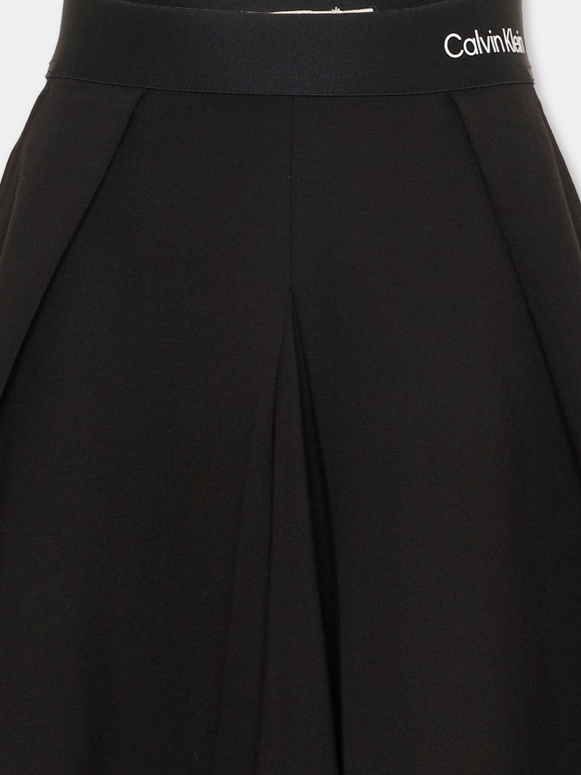 Gonna nera per bambina con logo,Calvin Klein Kids,IG0IG03059 BEH