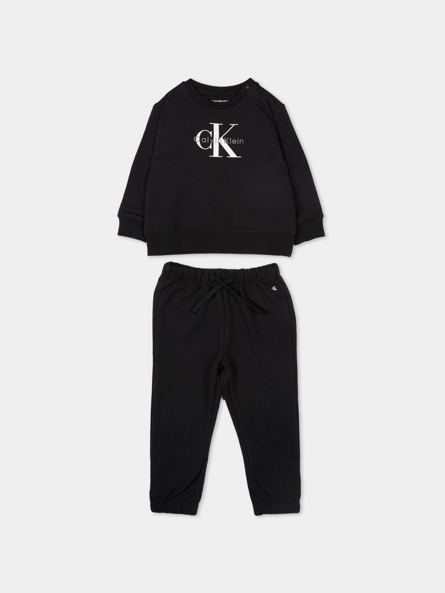Completo sportivo nero per neonati con logo,Calvin Klein Kids,IN0IN00336 BEH