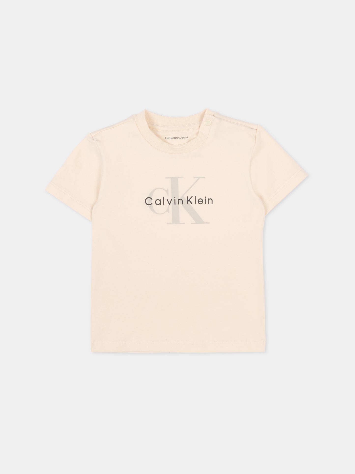 Completo sportivo beige per neonati con logo,Calvin Klein Kids,IN0IN00336 PK4
