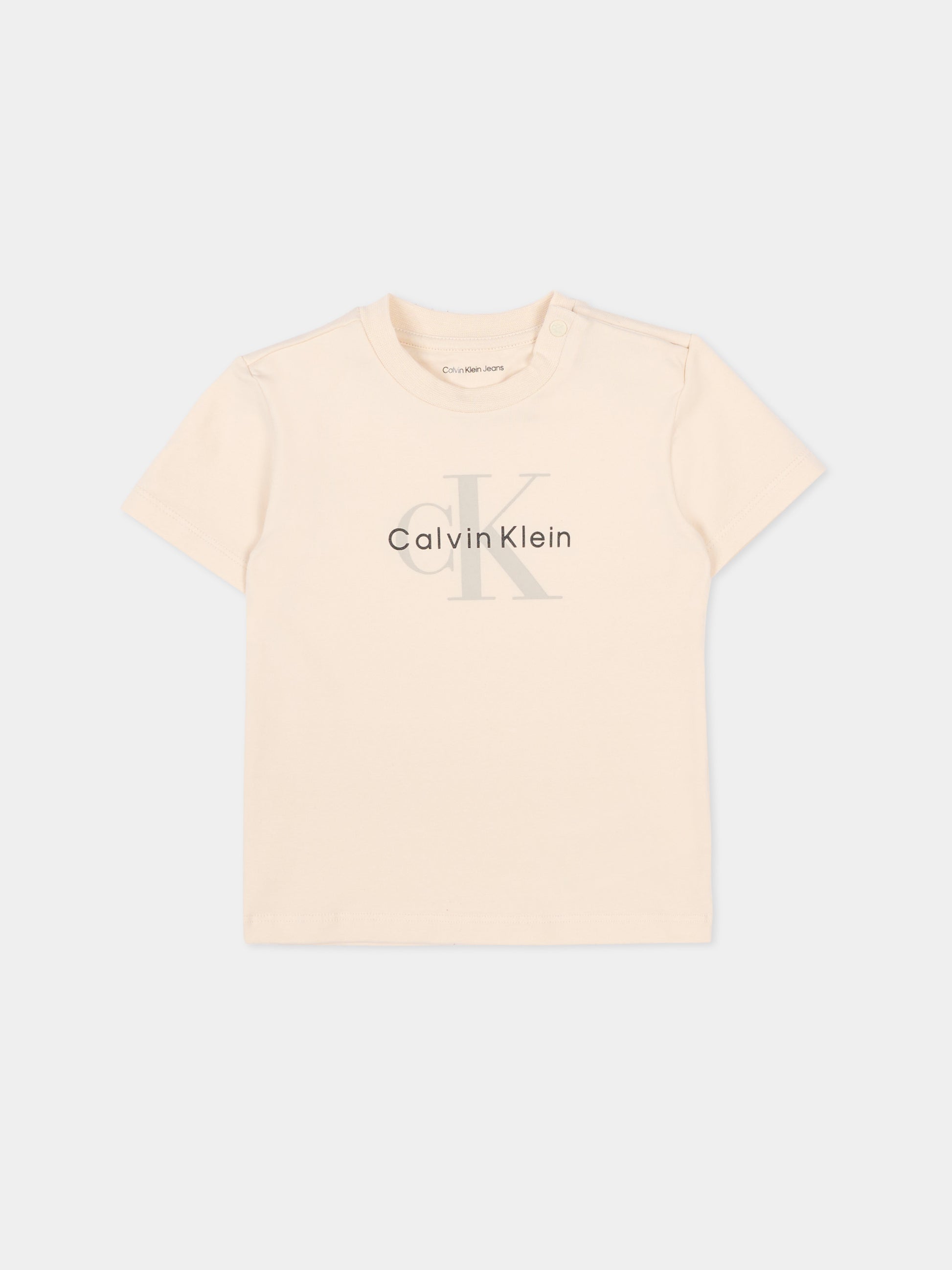 Completo sportivo beige per neonati con logo,Calvin Klein Kids,IN0IN00336 PK4