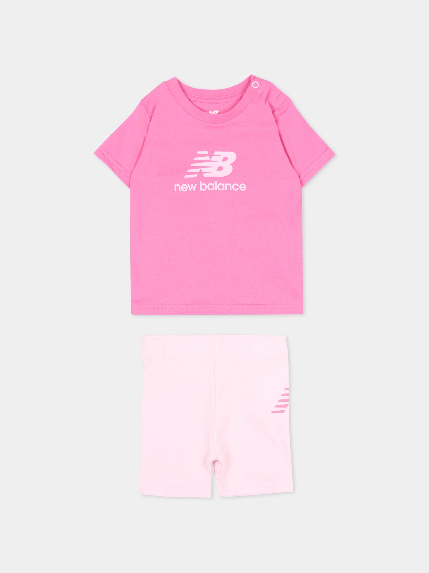Completo sportivo rosa per neonata con logo,New Balance,IS61S5Q4I AAC