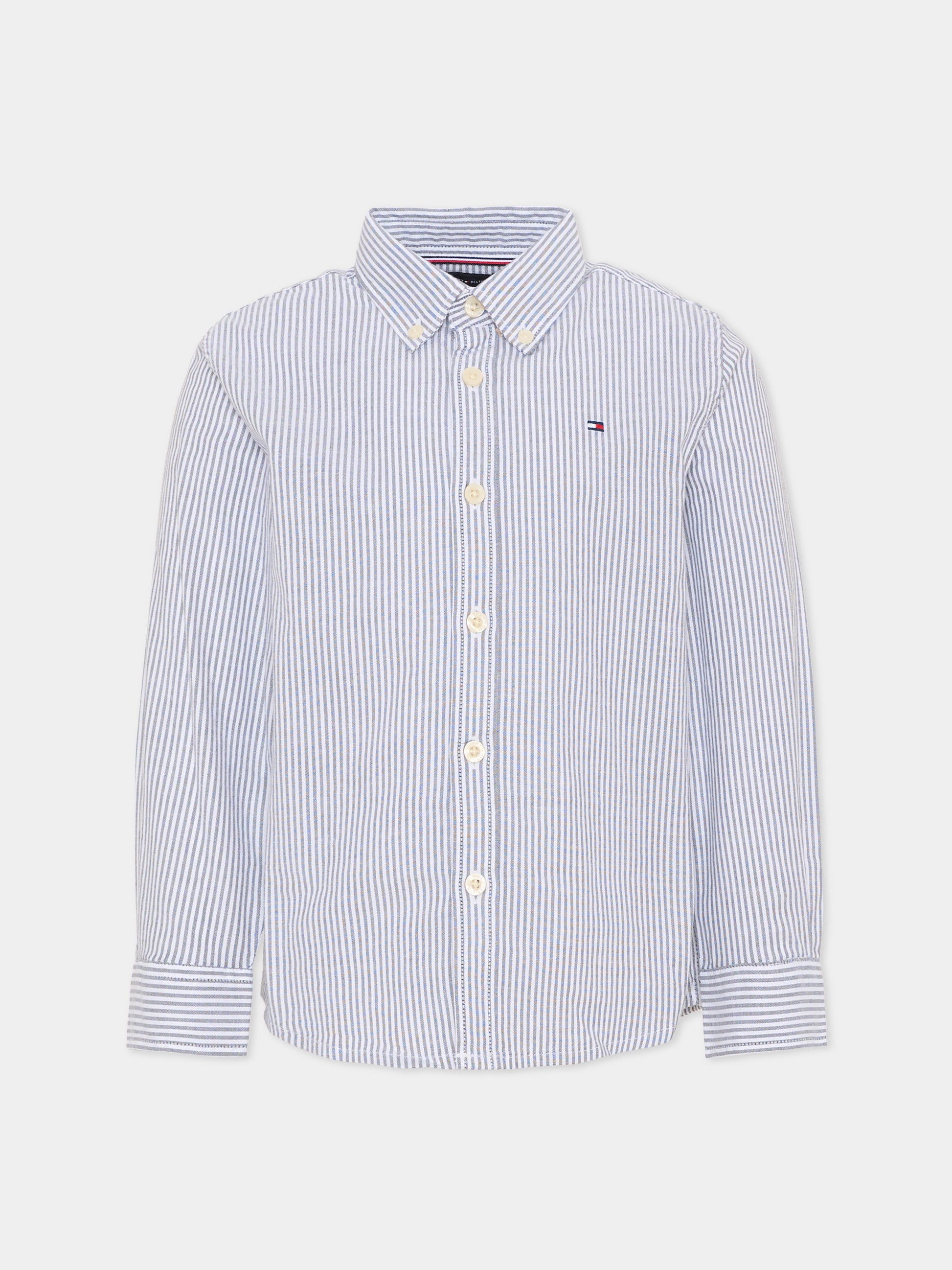 Camicia blu per bambino con logo,Tommy Hilfiger Junior,KB0KB09605 C1G