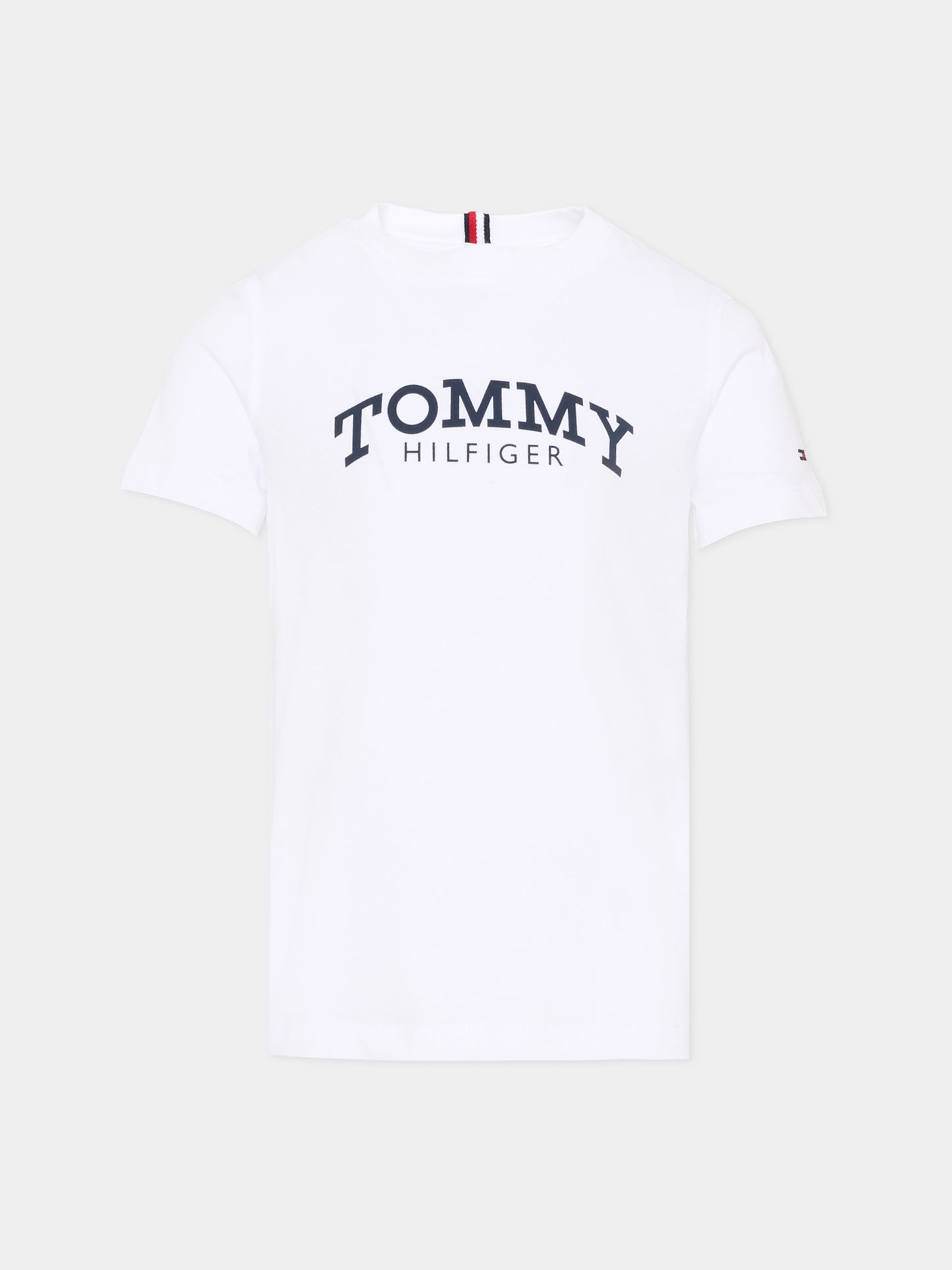 T-shirt bianca per bambino con logo,Tommy Hilfiger Junior,KB0KB10051 YBR