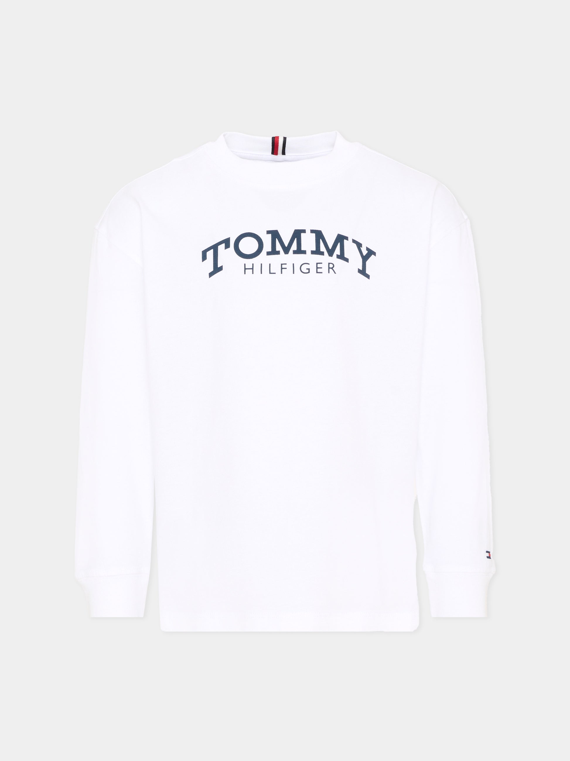 T-shirt bianca per bambini con logo,Tommy Hilfiger Junior,KB0KB10052 YBR