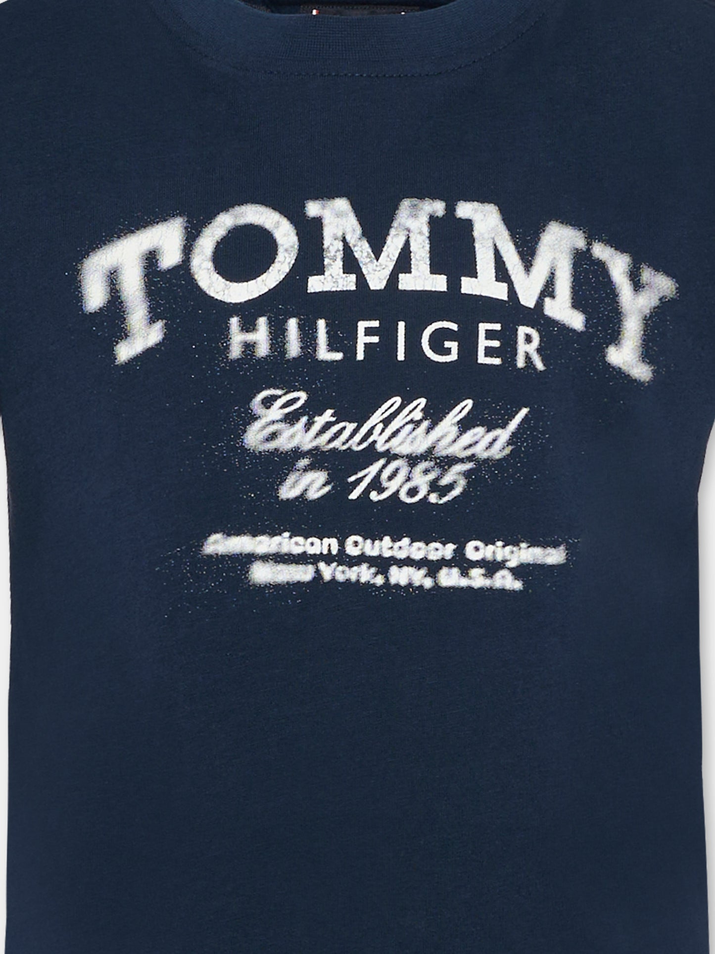 T-shirt blu per bambino con logo,Tommy Hilfiger Junior,KB0KB10055 C1G