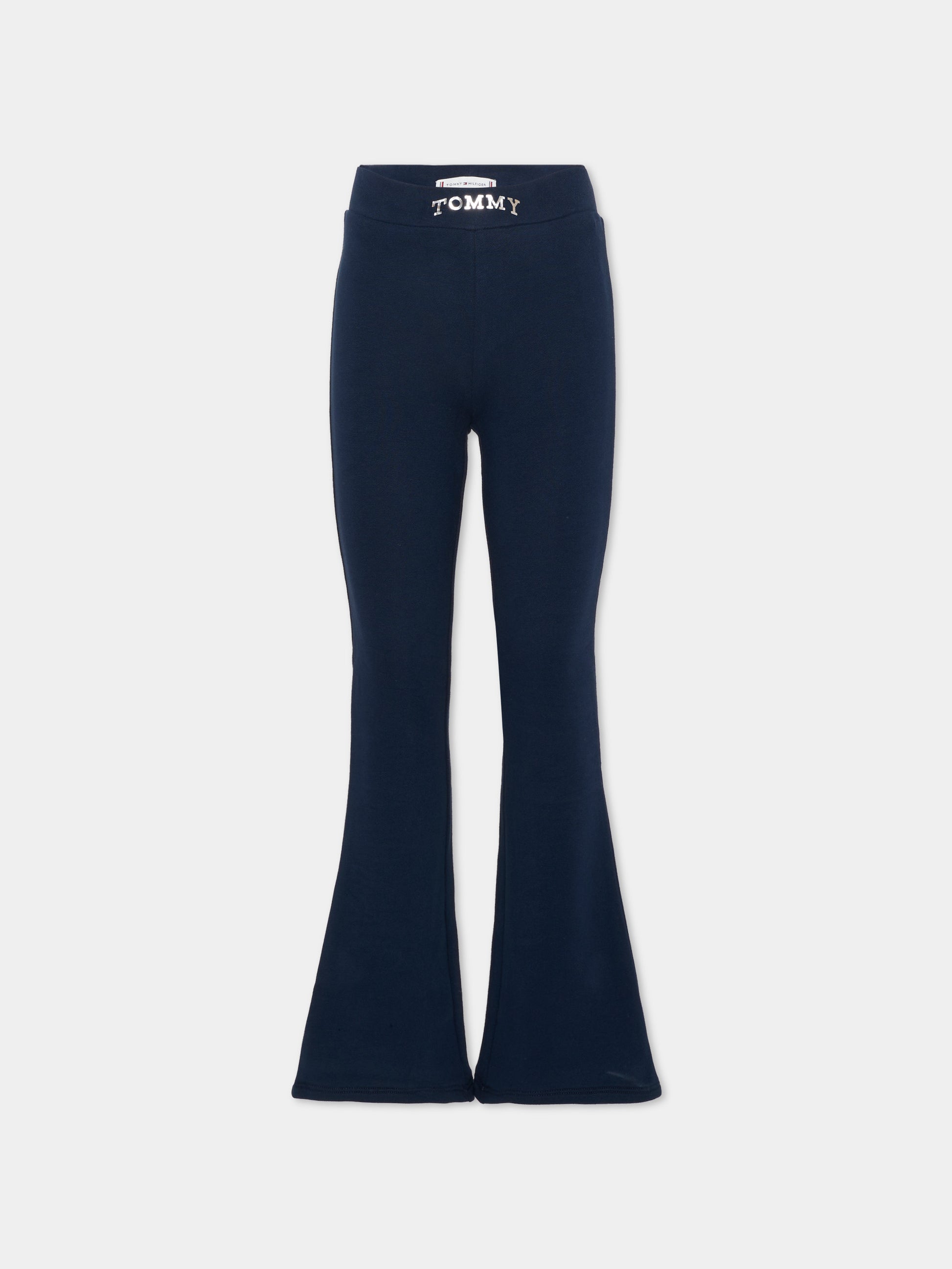 Leggings blu per bambina con logo,Tommy Hilfiger Junior,KG0KG08980 C1G