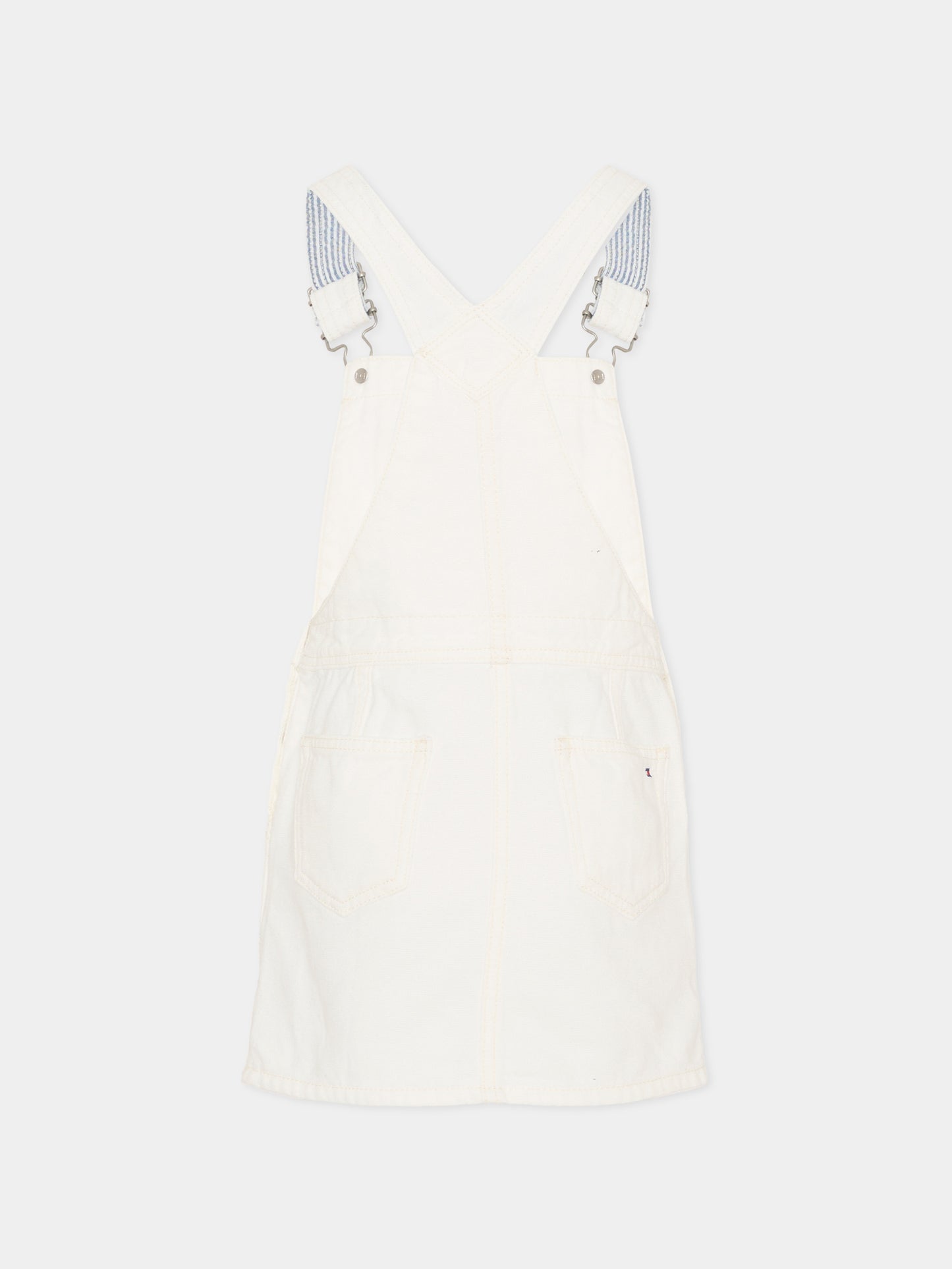 Salopette avorio per bambina con logo,Tommy Hilfiger Junior,KG0KG09264 1CD