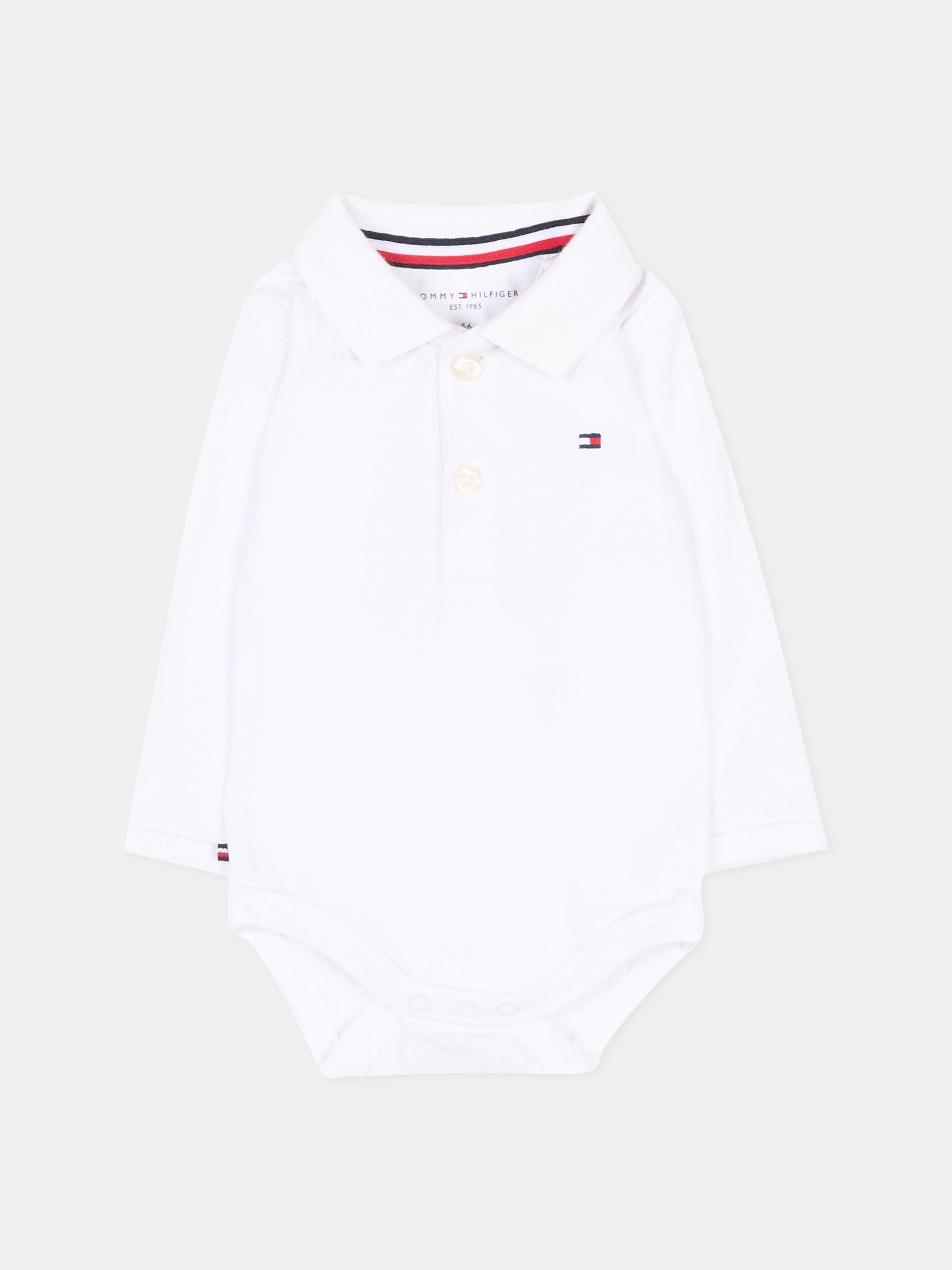 Body bianco per neonati con Tommy flag,Tommy Hilfiger Junior,KN0KN02075 YBR
