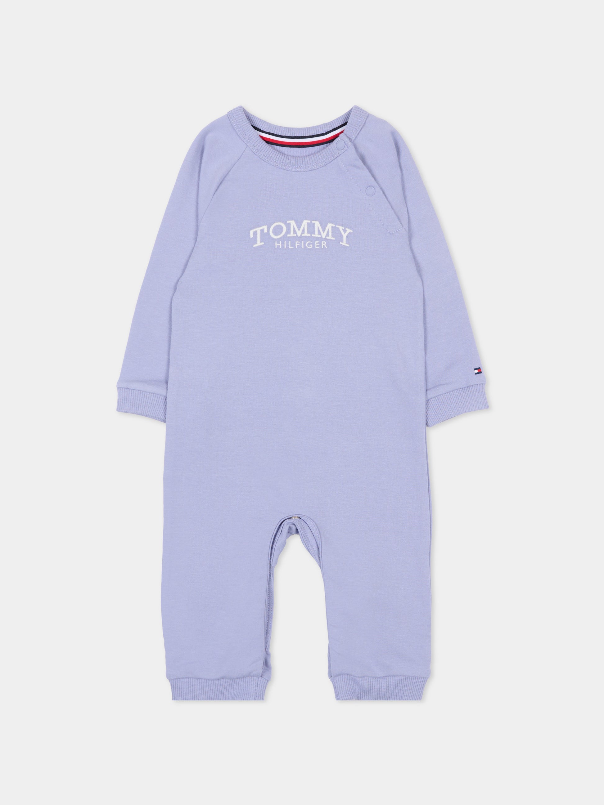 Tutina celeste per neonato con logo,Tommy Hilfiger Junior,KN0KN02136 C5U