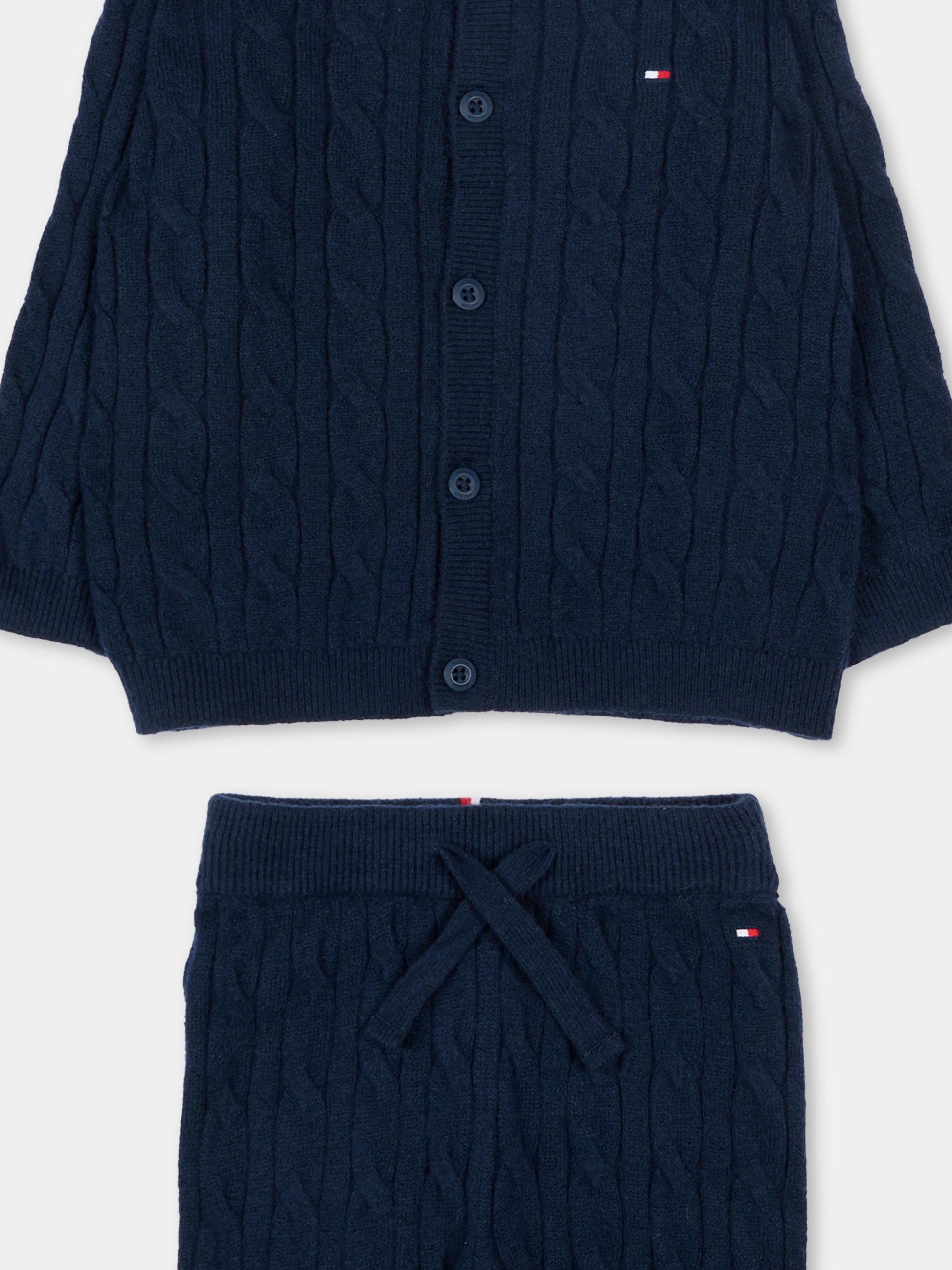 Completo nascita blu per neonato con flag,Tommy Hilfiger Junior,KN0KN02160 C1G