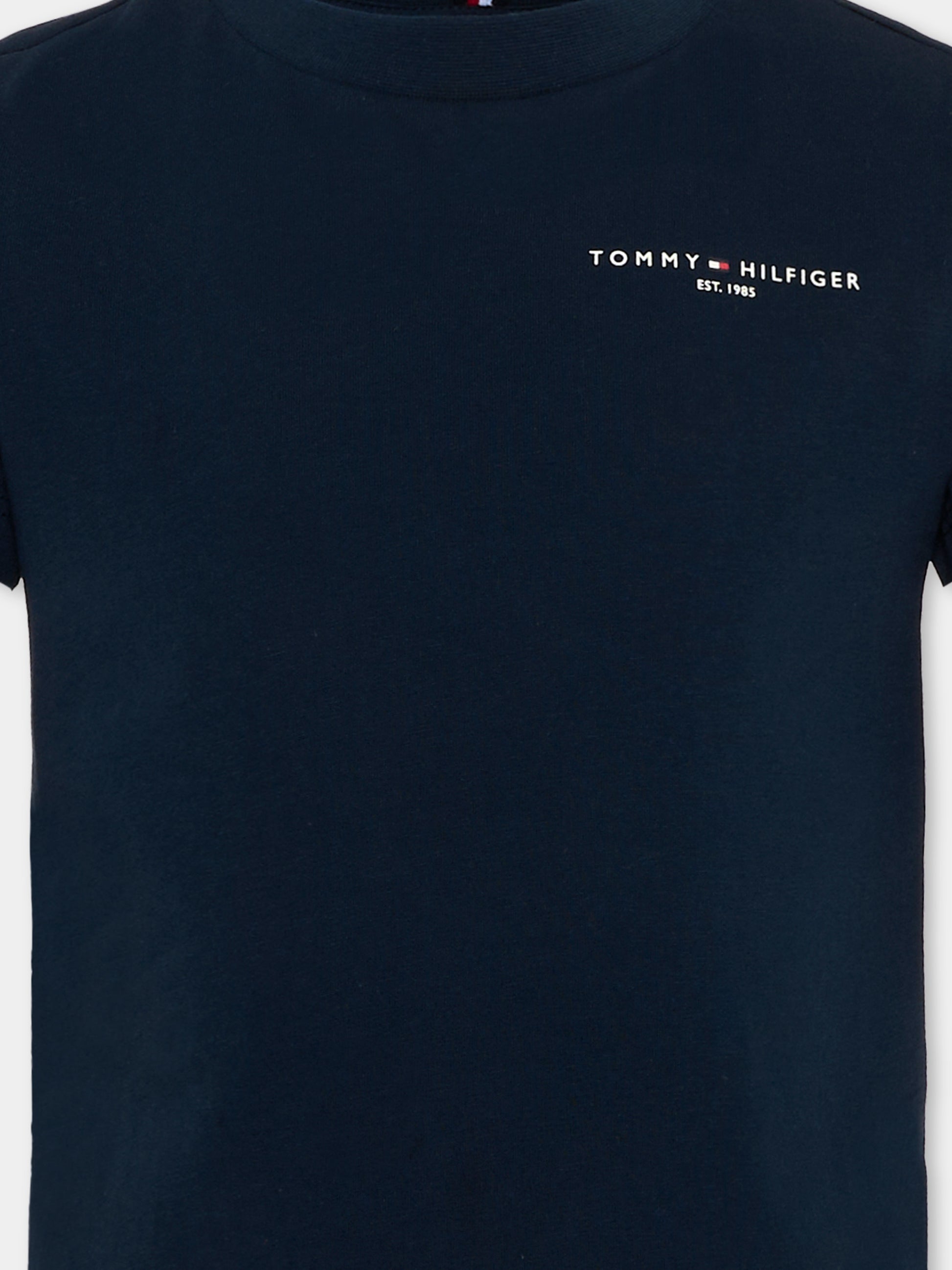 T-Shirt blu per bambini con logo,Tommy Hilfiger Junior,KS0KS00661 C1G