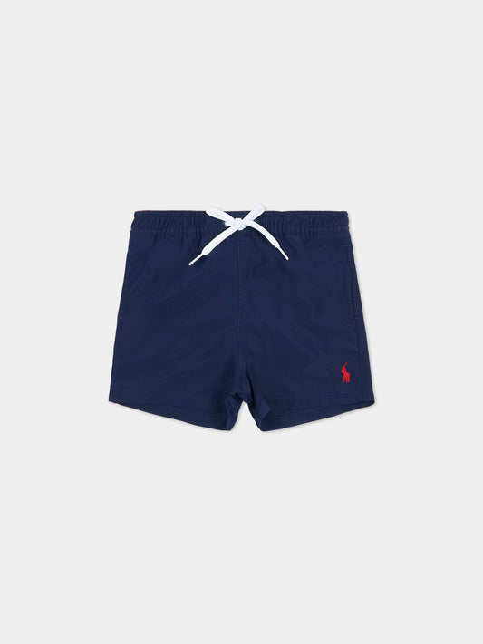 Boxer mare blu per neonato con cavallino,Ralph Lauren Kids,957810002