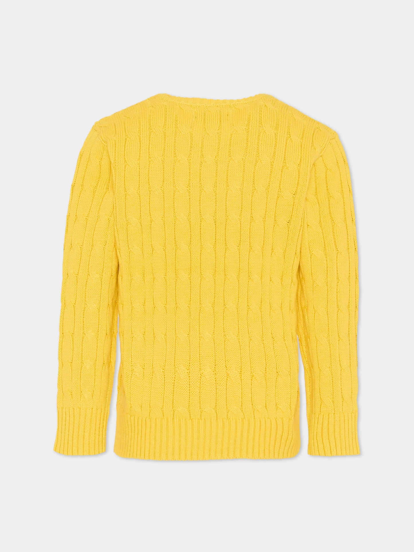 Maglione giallo per bambini con cavallino,Ralph Lauren Kids,702674500