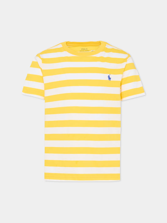 T-shirt gialla per bambini con cavallino,Ralph Lauren Kids,A95726003