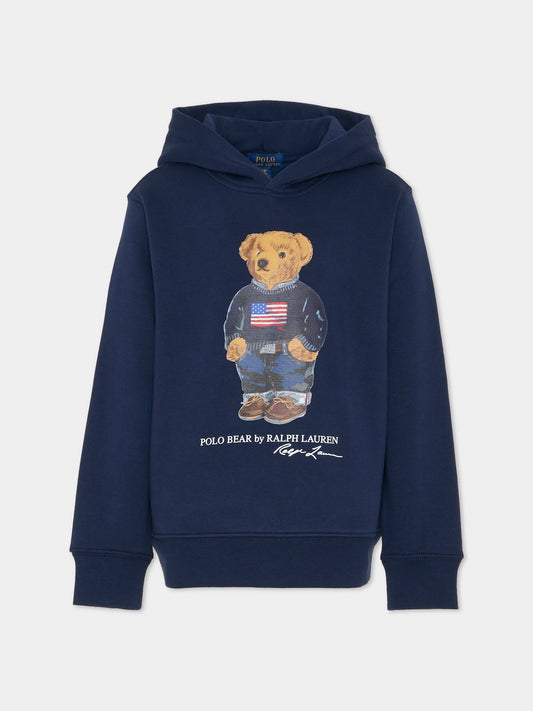 Felpa blu per bambino con Polo Bear,Ralph Lauren Kids,A10529001
