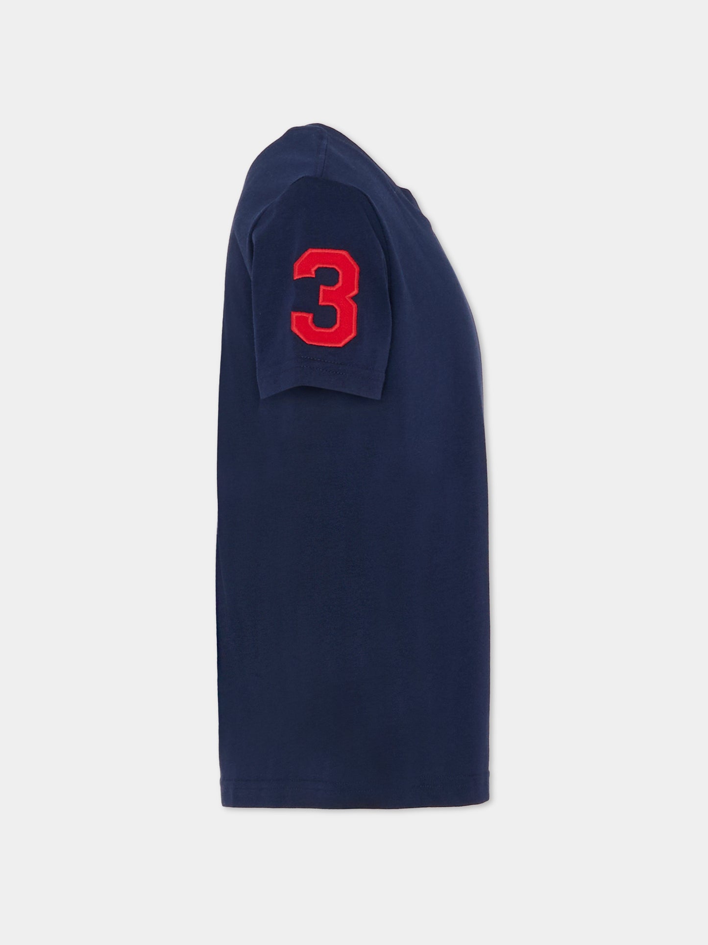 T-shirt blu per bambino con logo rosso,Ralph Lauren Kids,832907039