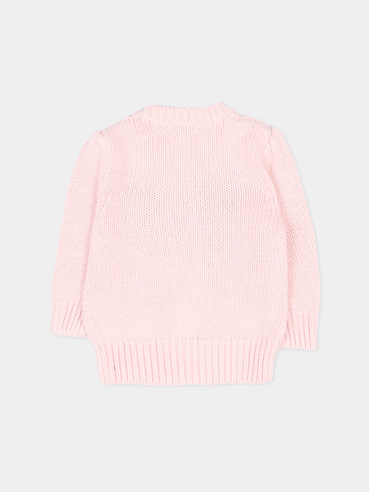 Maglione rosa per neonata con bandiera,Ralph Lauren Kids,668609003