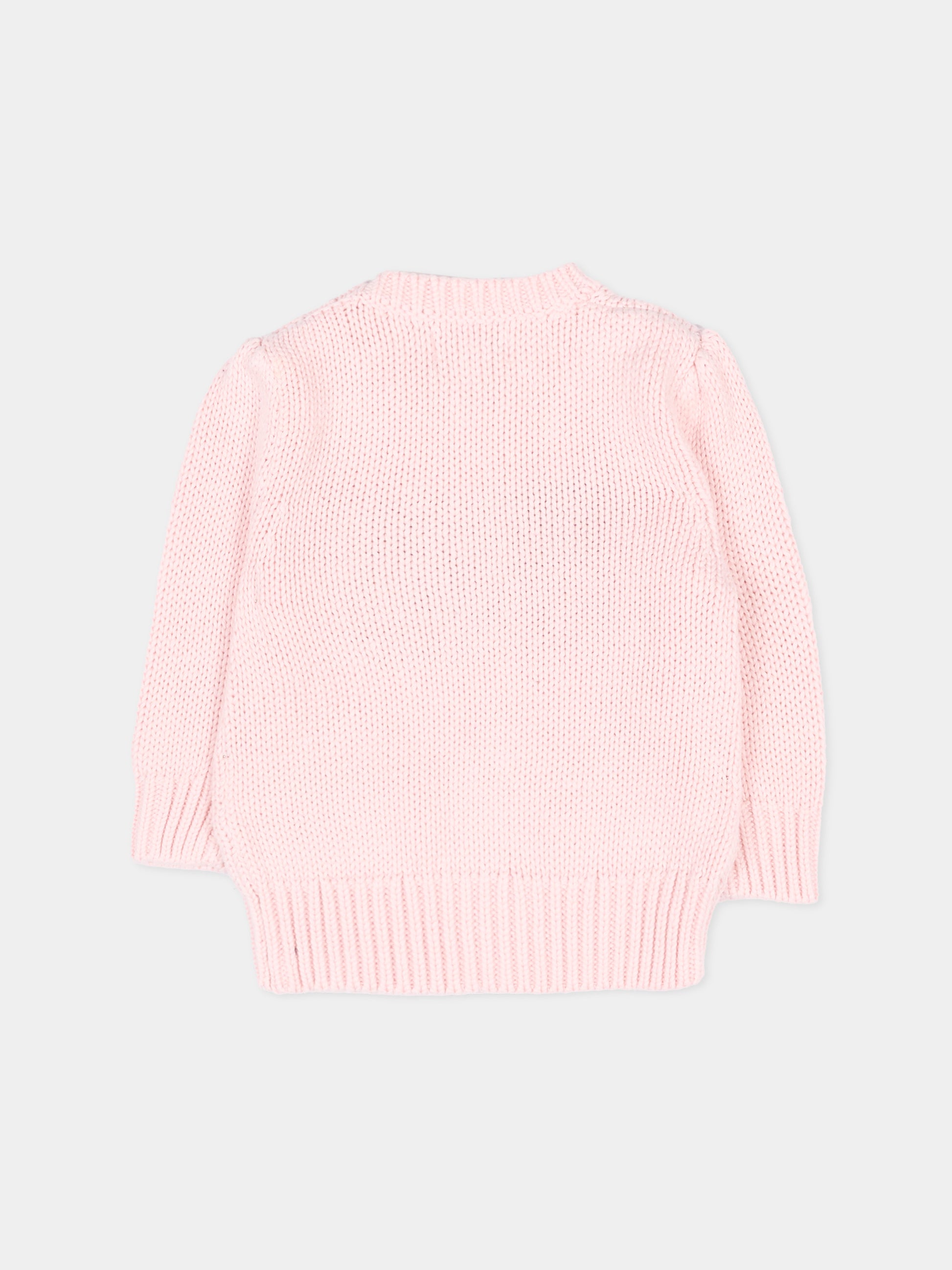 Maglione rosa per neonata con bandiera,Ralph Lauren Kids,668609003