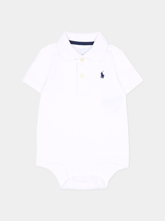 Body bianco per neonato con cavallino,Ralph Lauren Kids,700386002