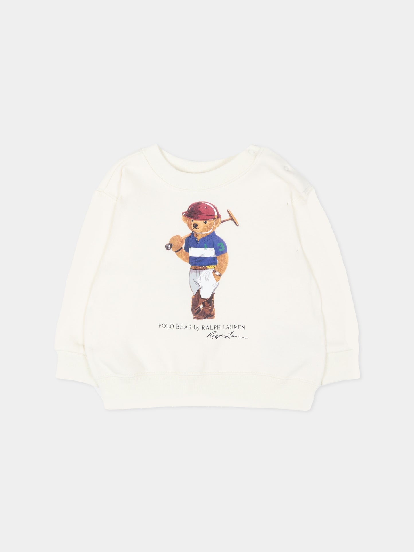 Felpa bianca Polo Bear per neonato,Ralph Lauren Kids,A96604001