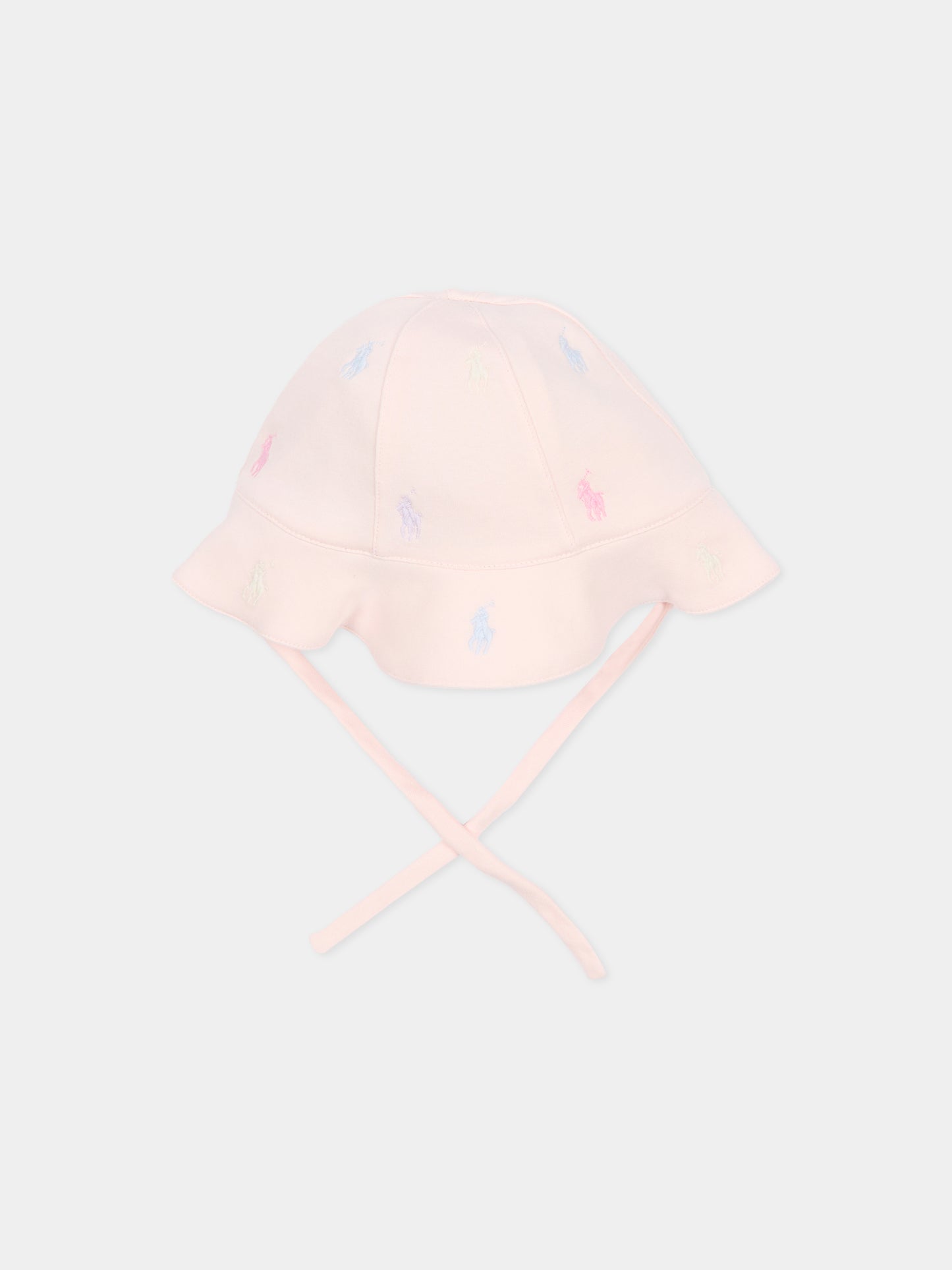 Cloche rosa per neonata con iconico cavallino,Ralph Lauren Kids,876688001