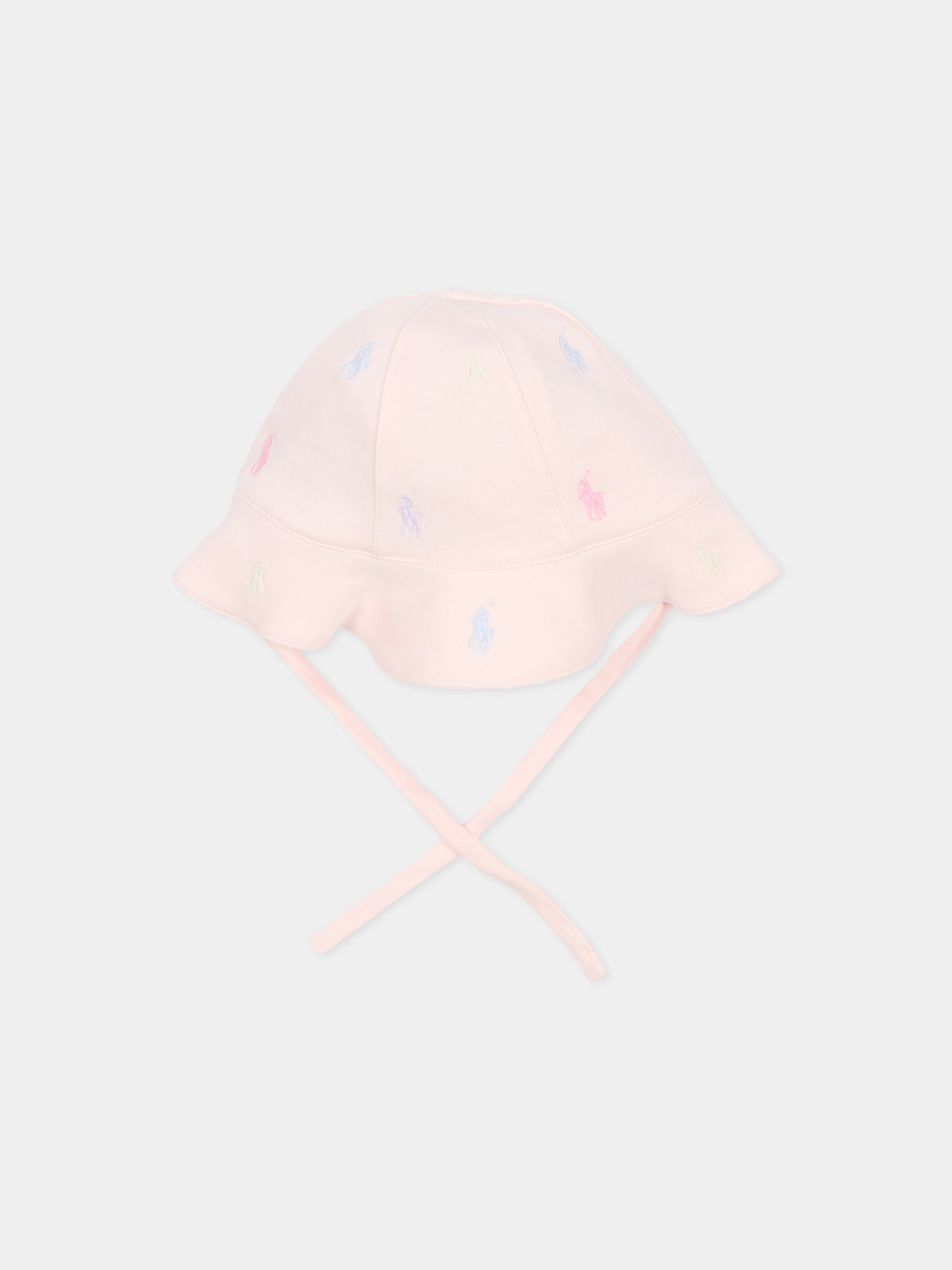 Cloche rosa per neonata con iconico cavallino,Ralph Lauren Kids,876688001