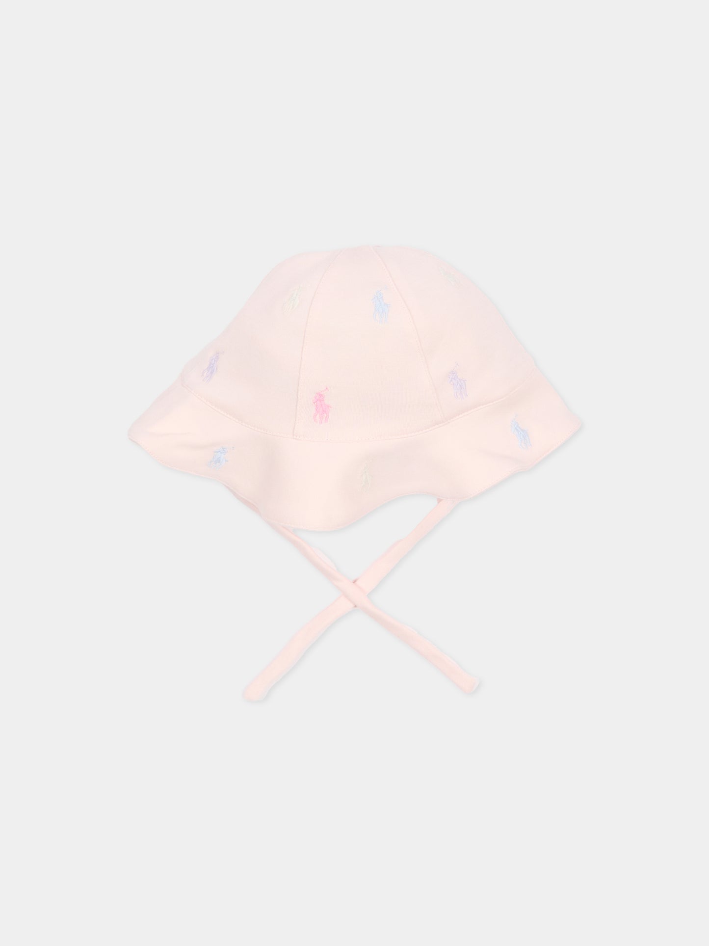 Cloche rosa per neonata con iconico cavallino,Ralph Lauren Kids,876688001