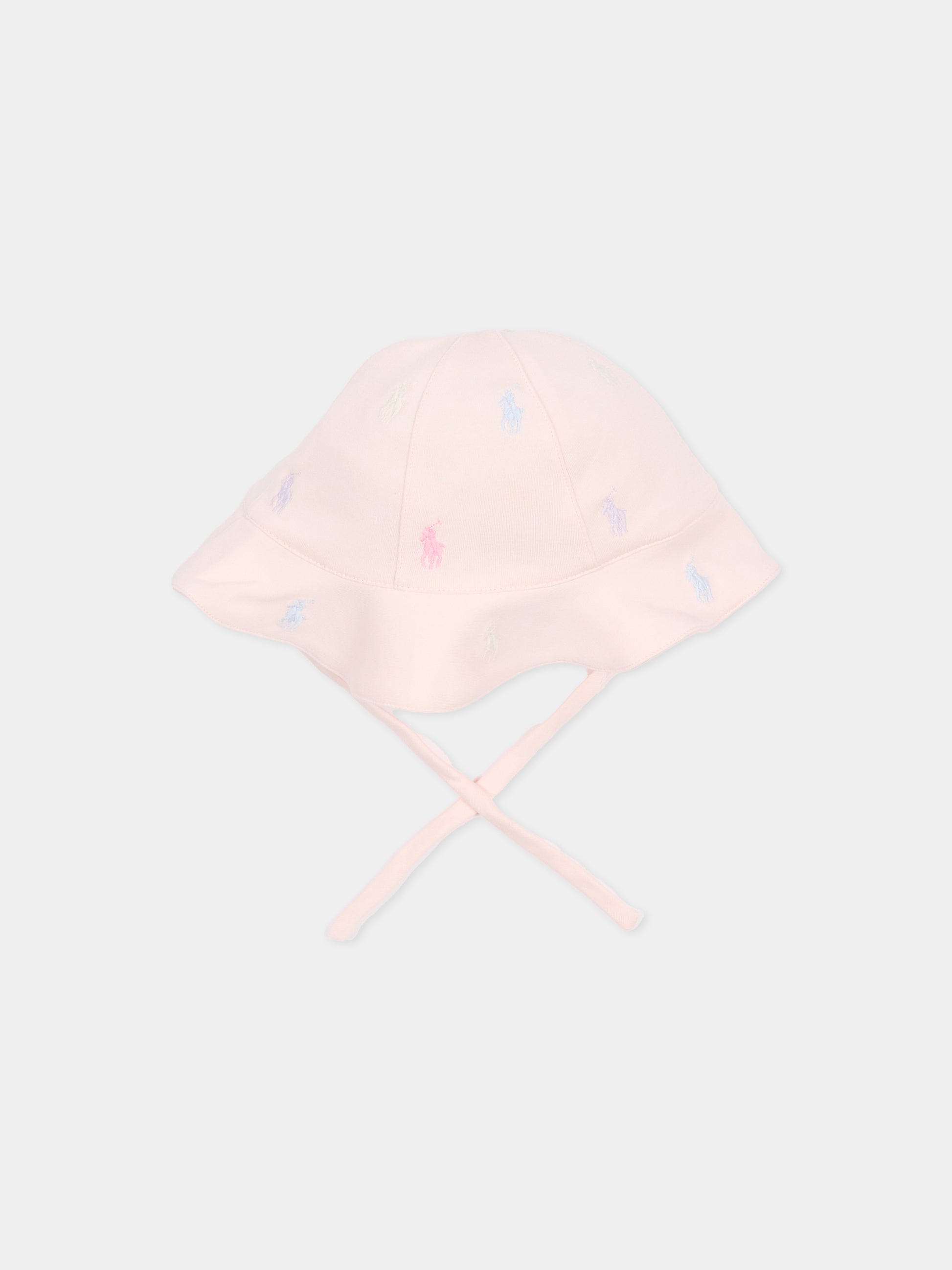 Cloche rosa per neonata con iconico cavallino,Ralph Lauren Kids,876688001