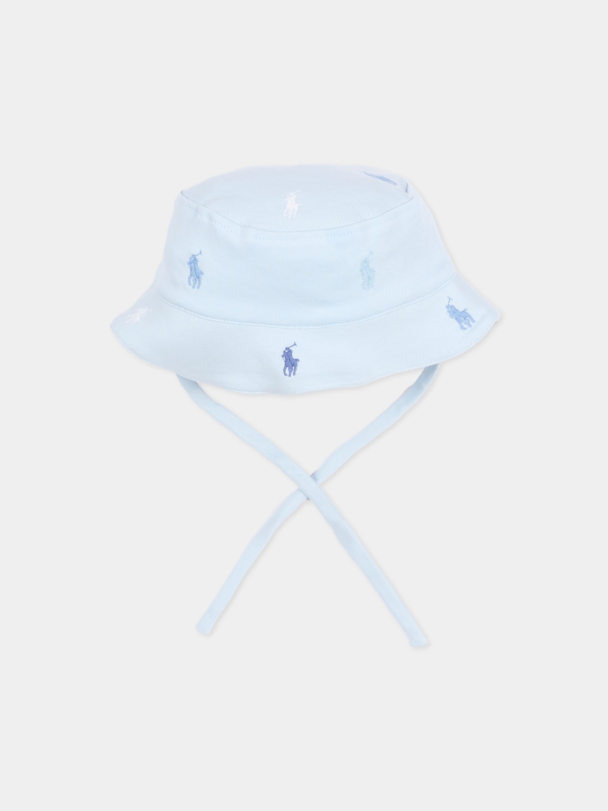 Cloche celeste per neonato con iconico cavallino,Ralph Lauren Kids,876974002