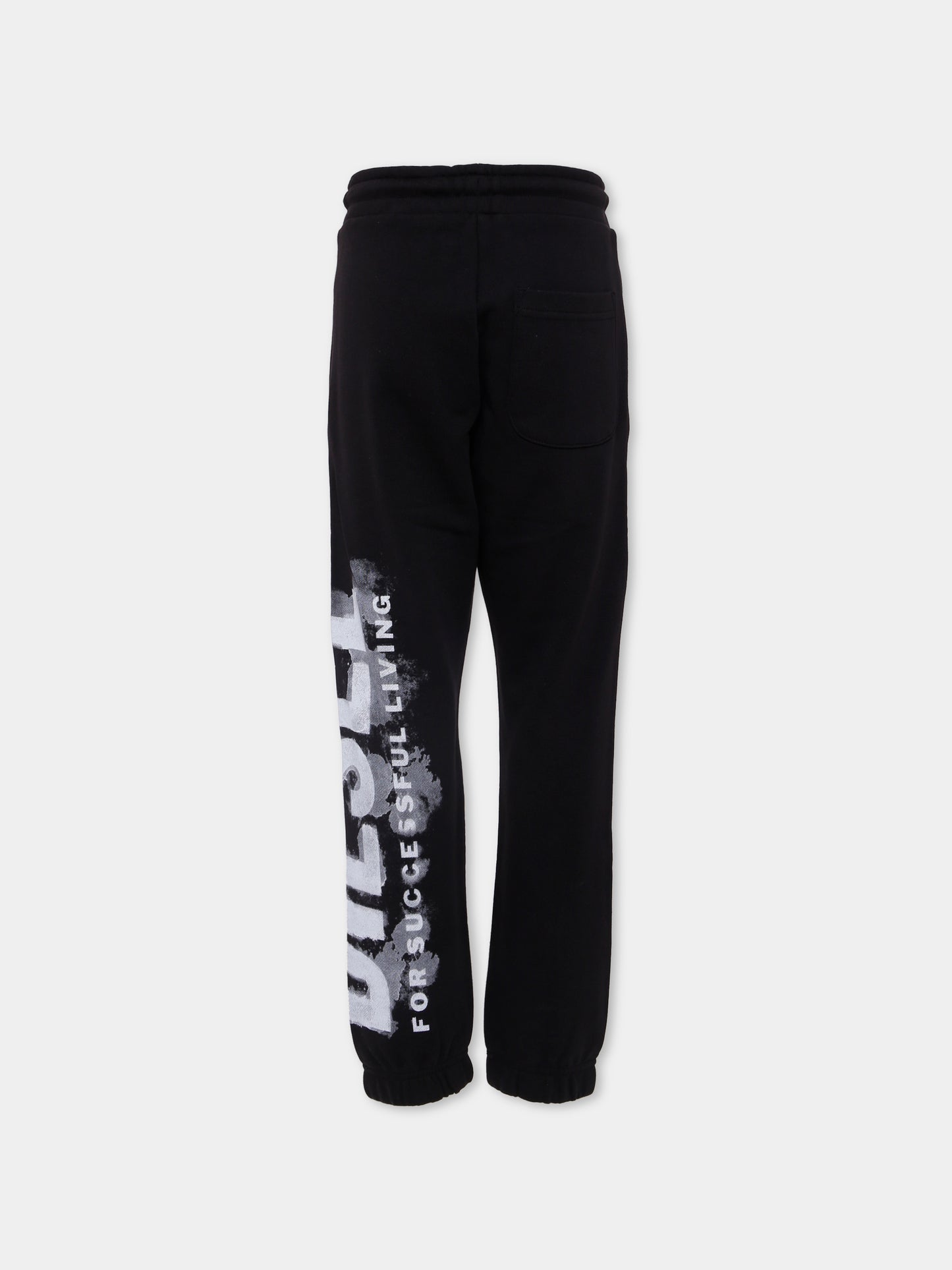 Pantaloni neri per bambino con logo,Diesel,J01384 KYAU6 K900