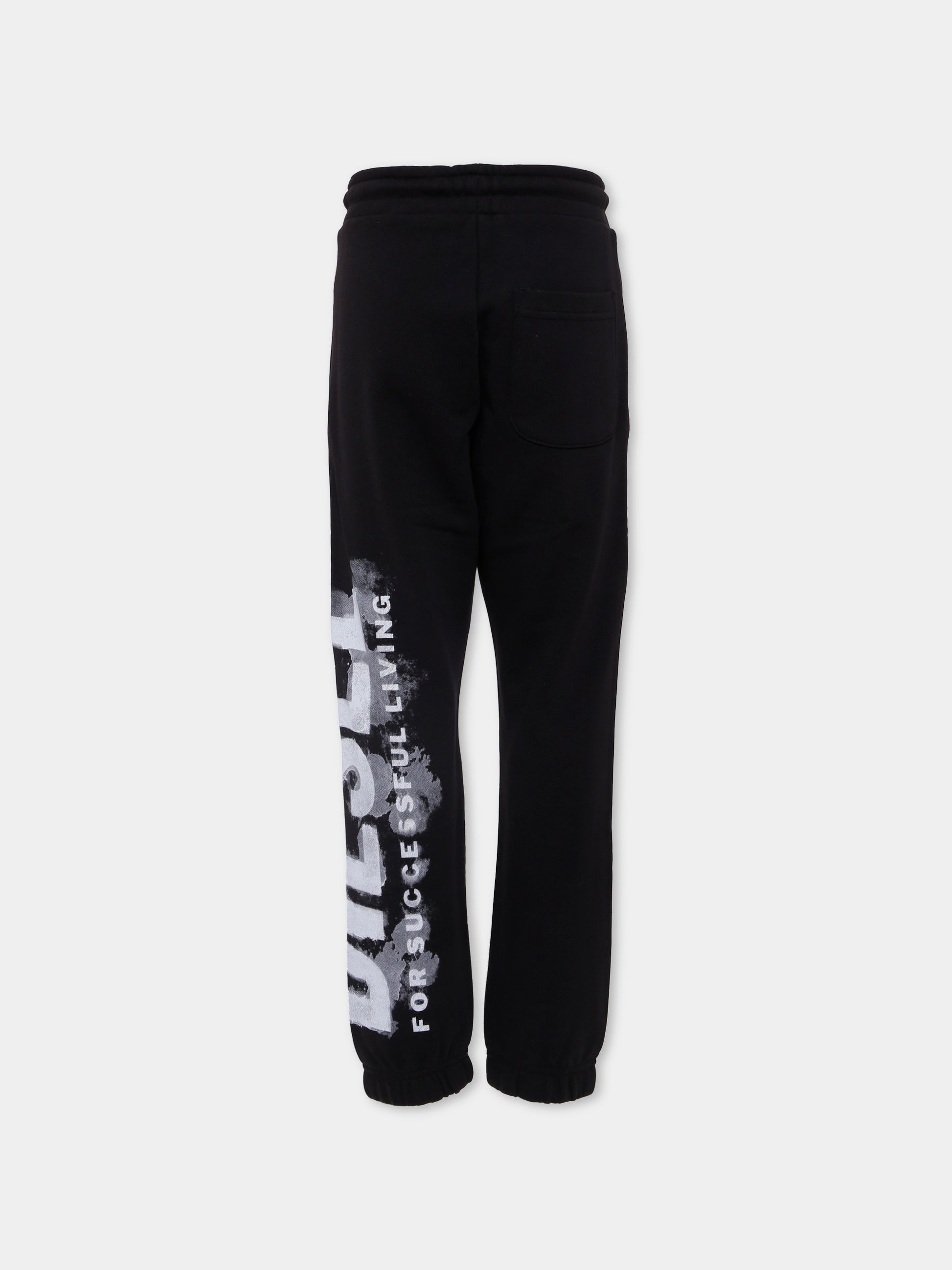 Pantaloni neri per bambino con logo,Diesel,J01384 KYAU6 K900