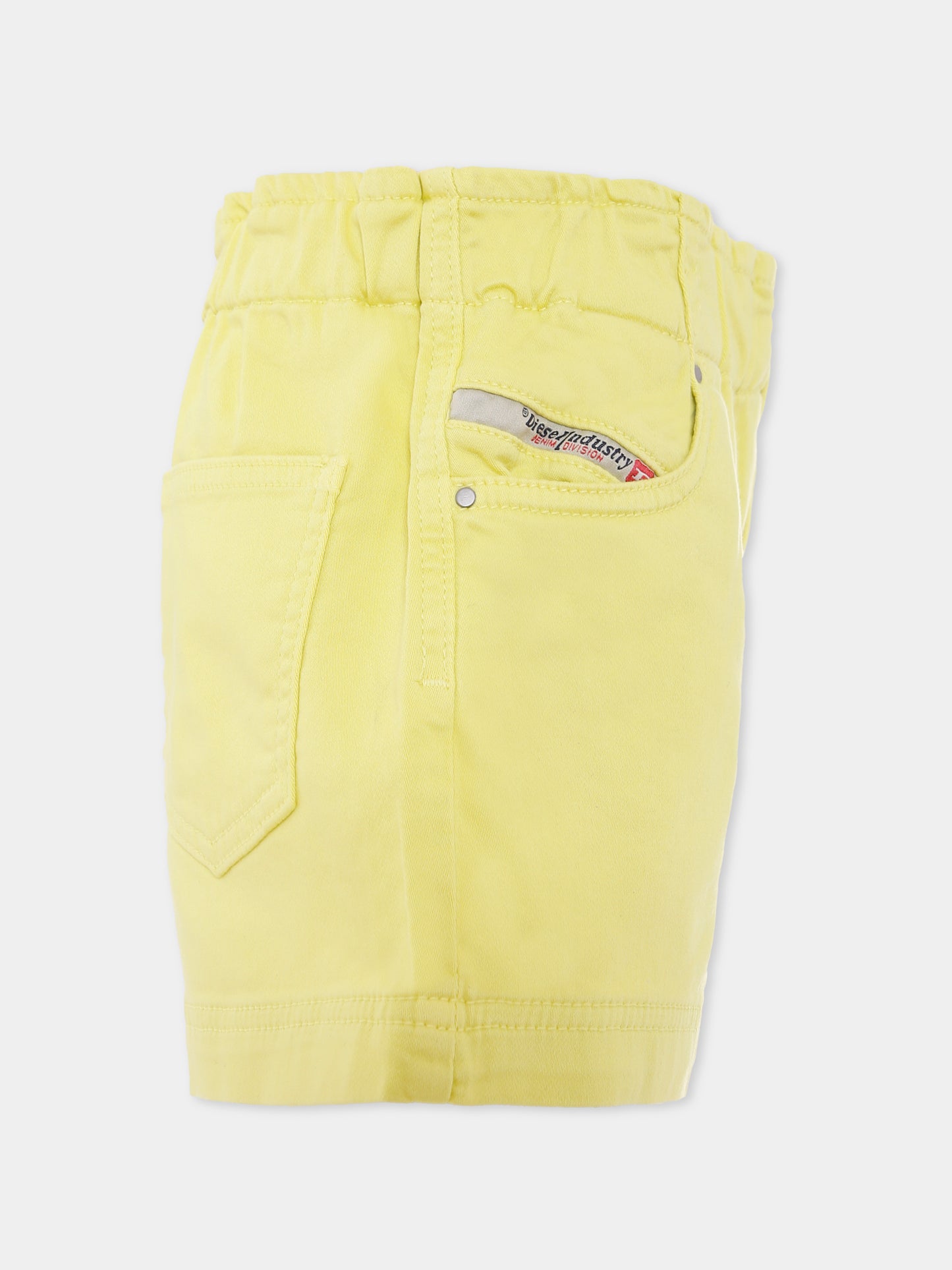 Shorts verde per bambina con logo,Diesel,J01853 KXBKU K235