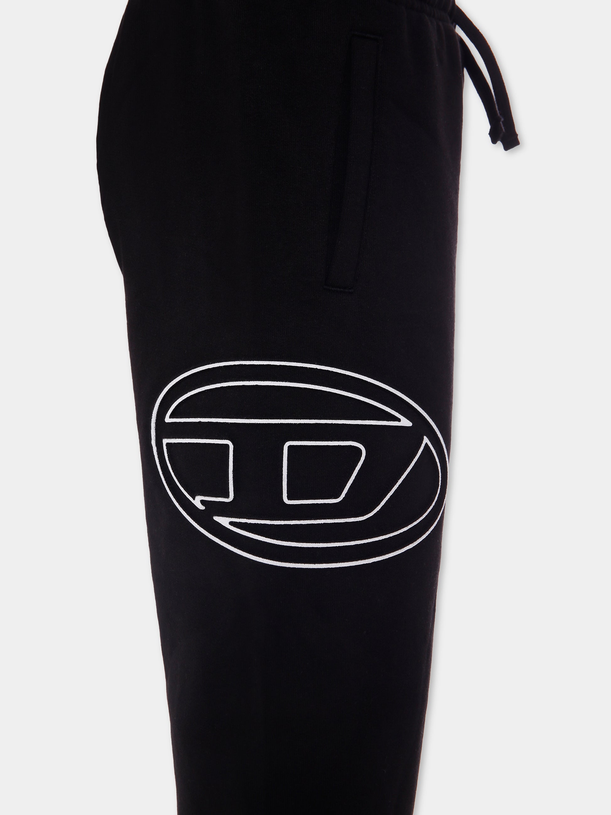 Pantaloni neri per bambino con logo,Diesel,J01785 0IEAX K900