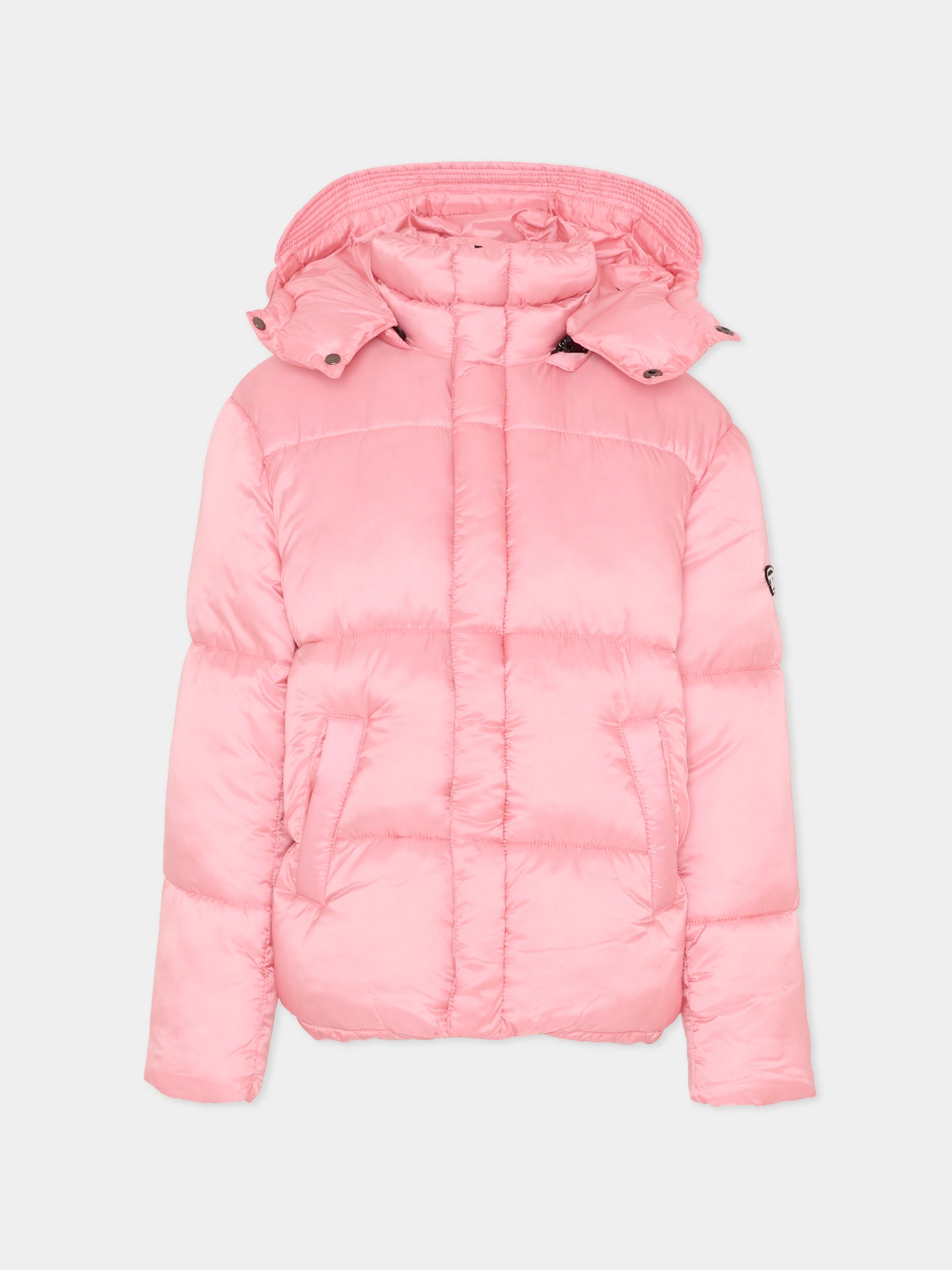 Piumino rosa per bambina con logo,Diesel,J02090 KXBNB K325