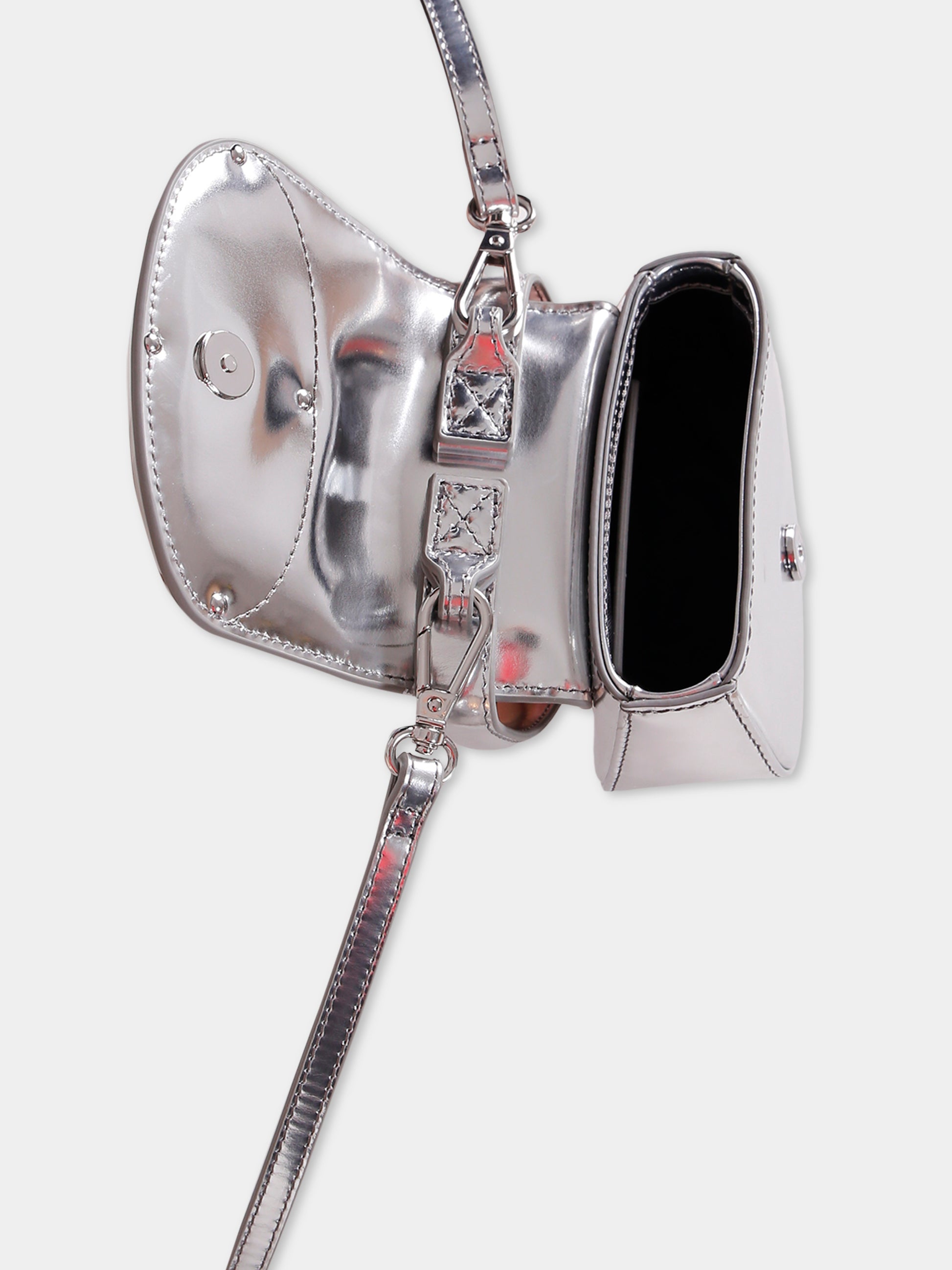 Borsa argento per bambina con logo,Diesel,J01572 PS202 H0535