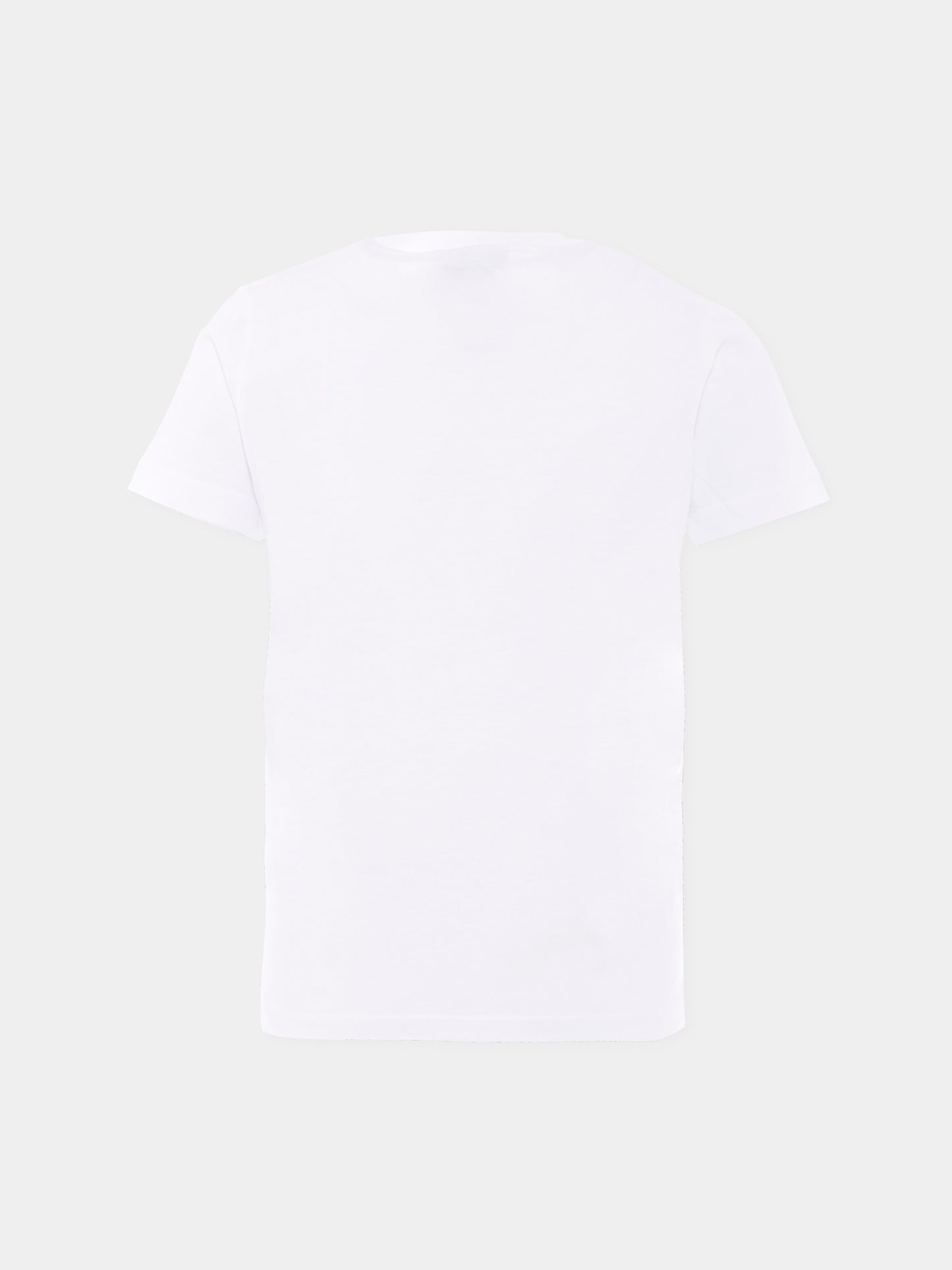 T-shirt bianca per bambino con stella e logo,N°21 Kids,N21952 N0199 0N100