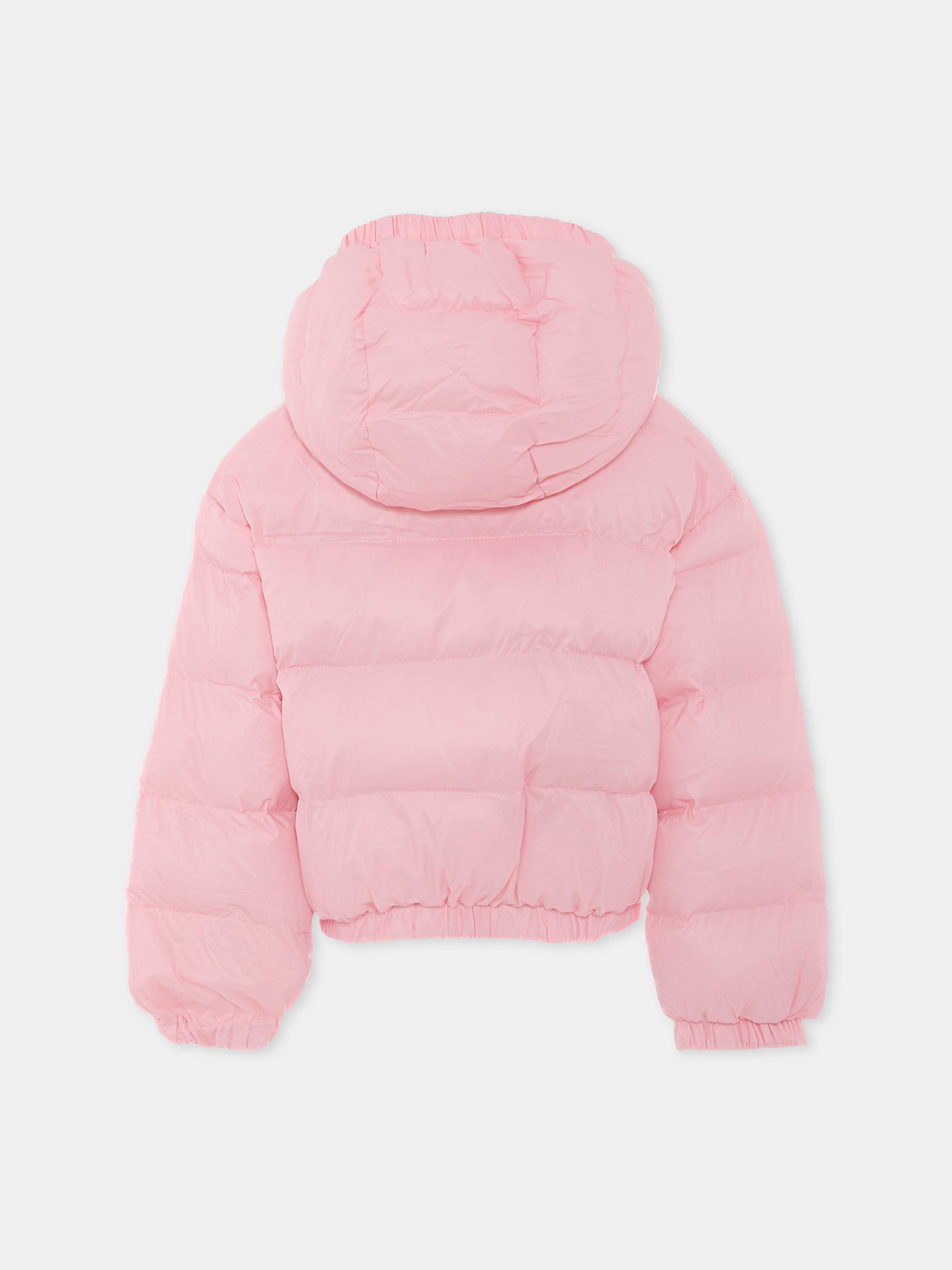 Piumino crop rosa per bambina con logo,N°21 Kids,N21975 N0002 0N317