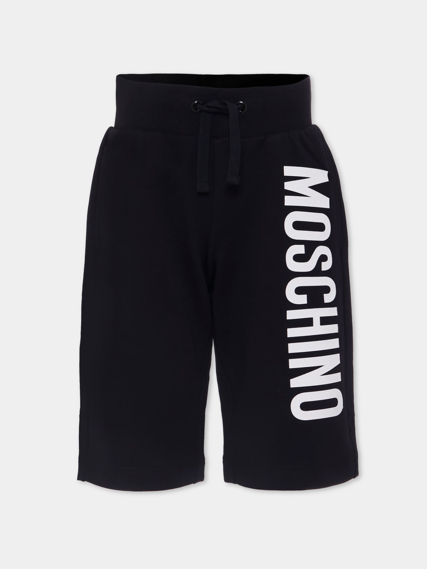 Shorts neri per bambino con logo,Moschino Kids,HUQ02F LDA25 60100