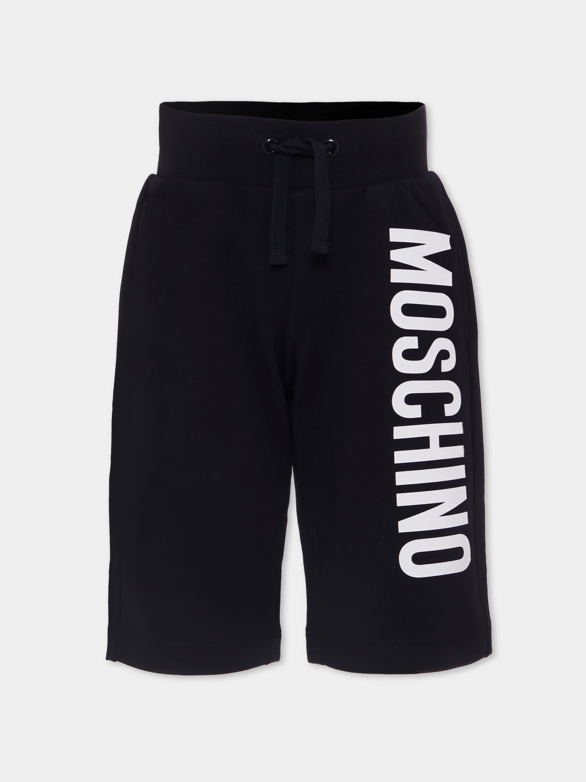 Shorts neri per bambino con logo,Moschino Kids,HUQ02F LDA25 60100