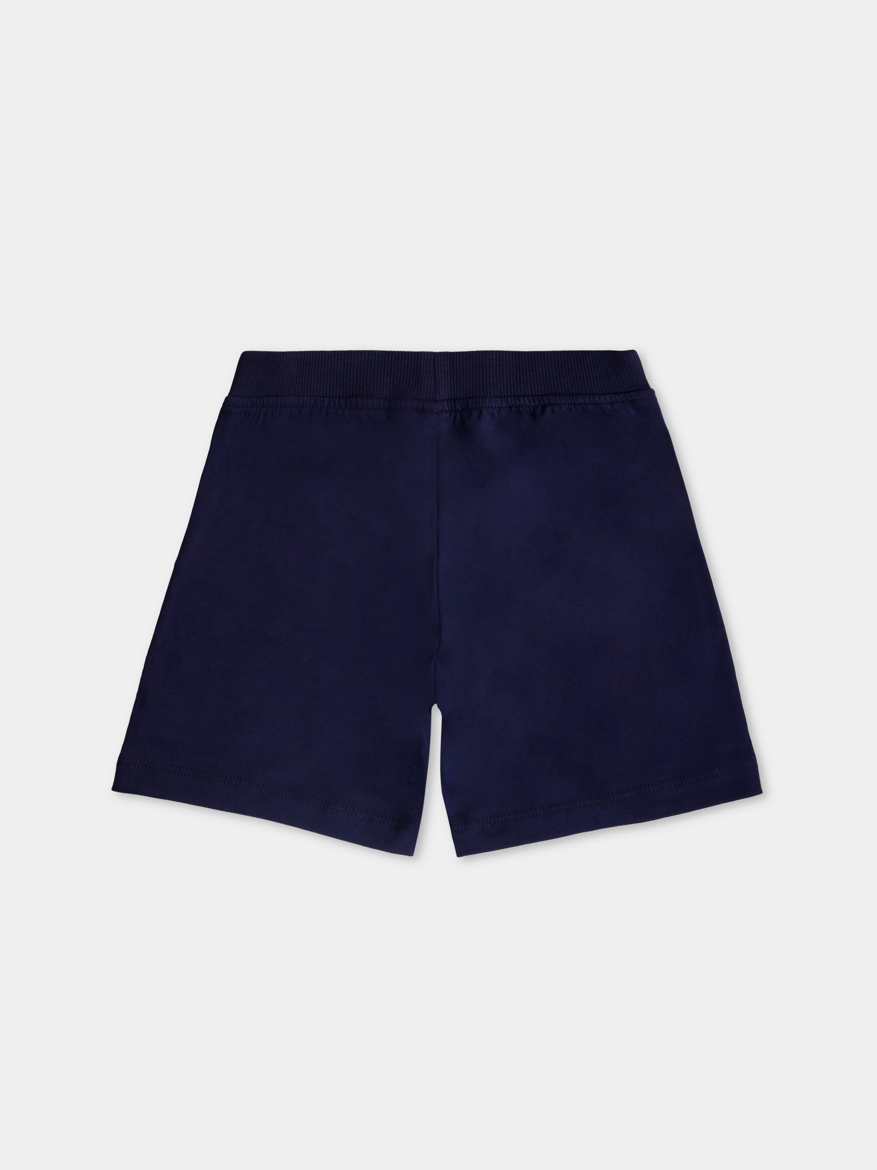 Shorts blu per neonato con logo,Moschino Kids,MUQ01L LAA23 40016