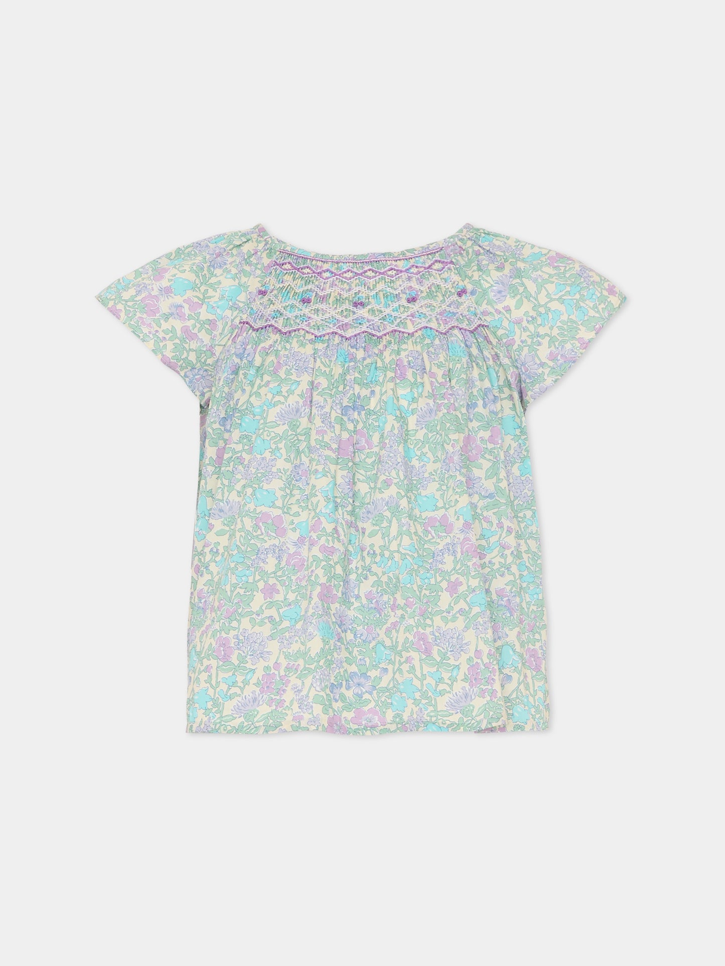 Camicia multicolor per bambina con stampa floreale,Bonpoint,C06GBLW00005 556