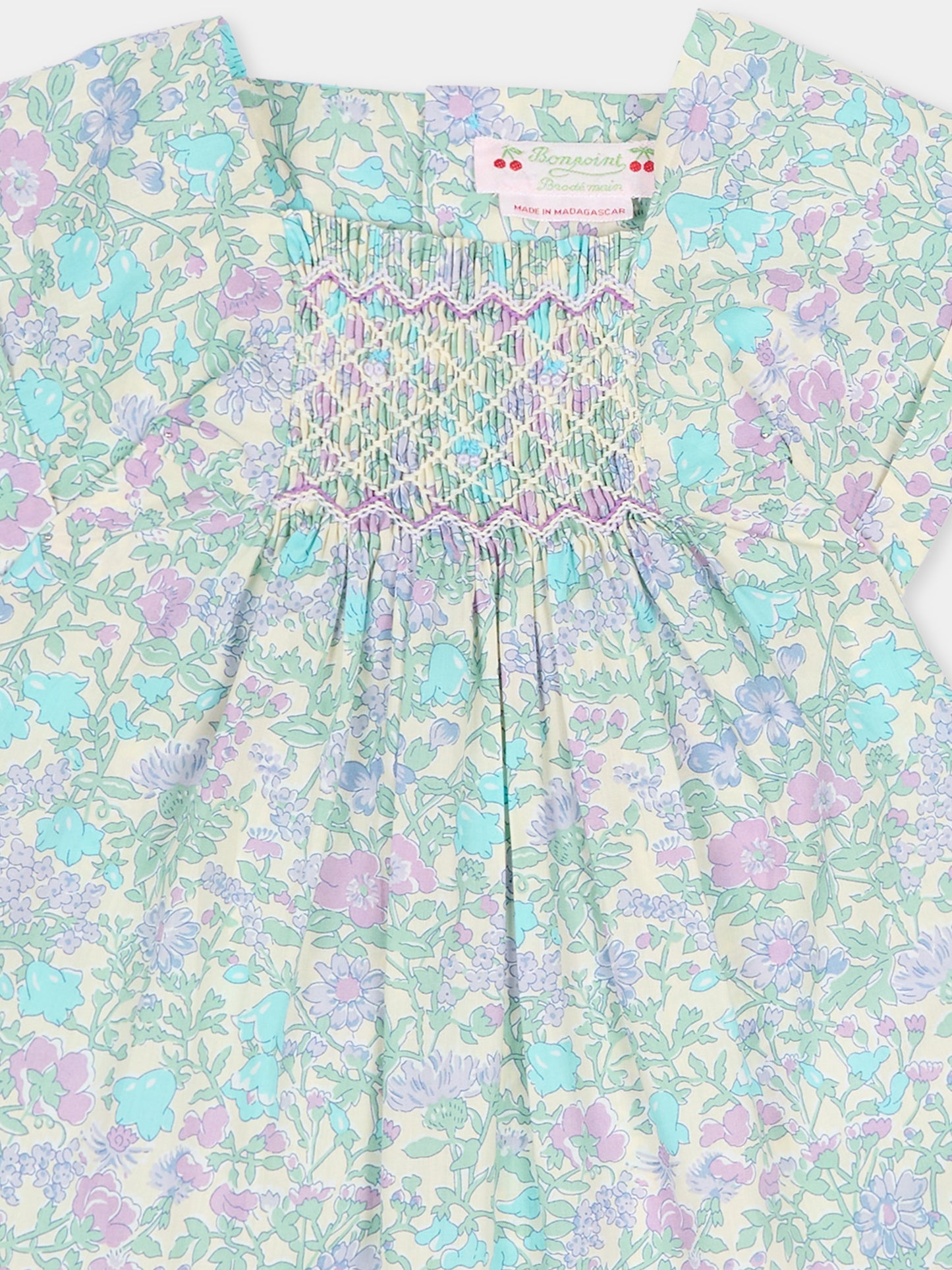 Vestito multicolor per neonata con stampa floreale,Bonpoint,C06XDRW00001 556