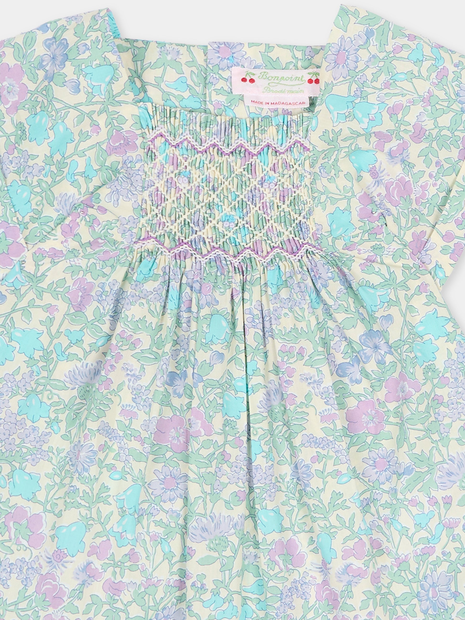 Vestito multicolor per neonata con stampa floreale,Bonpoint,C06XDRW00001 556