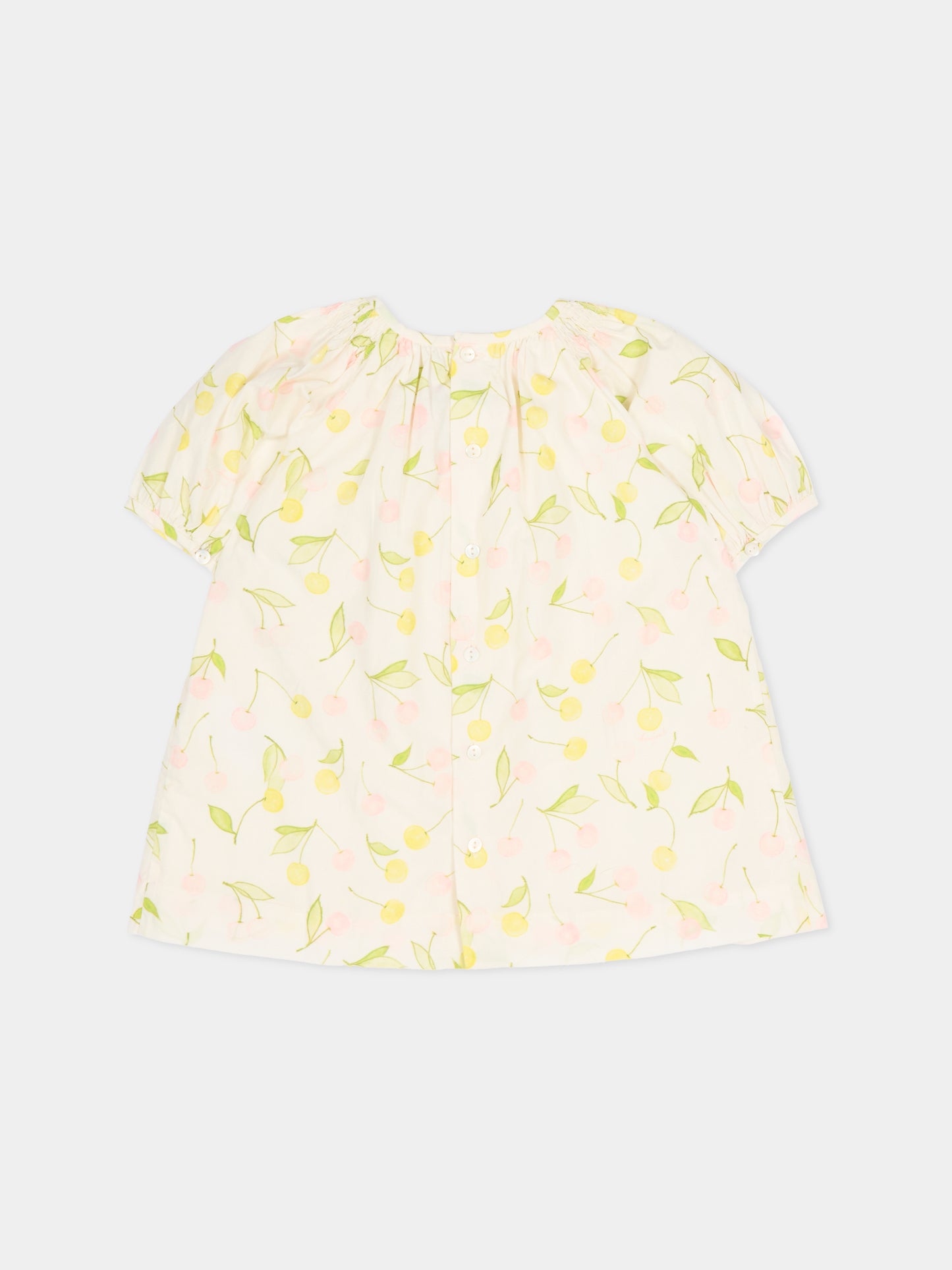 Vestito avorio per neonata con ciliegie,Bonpoint,S06XDRW00003 625