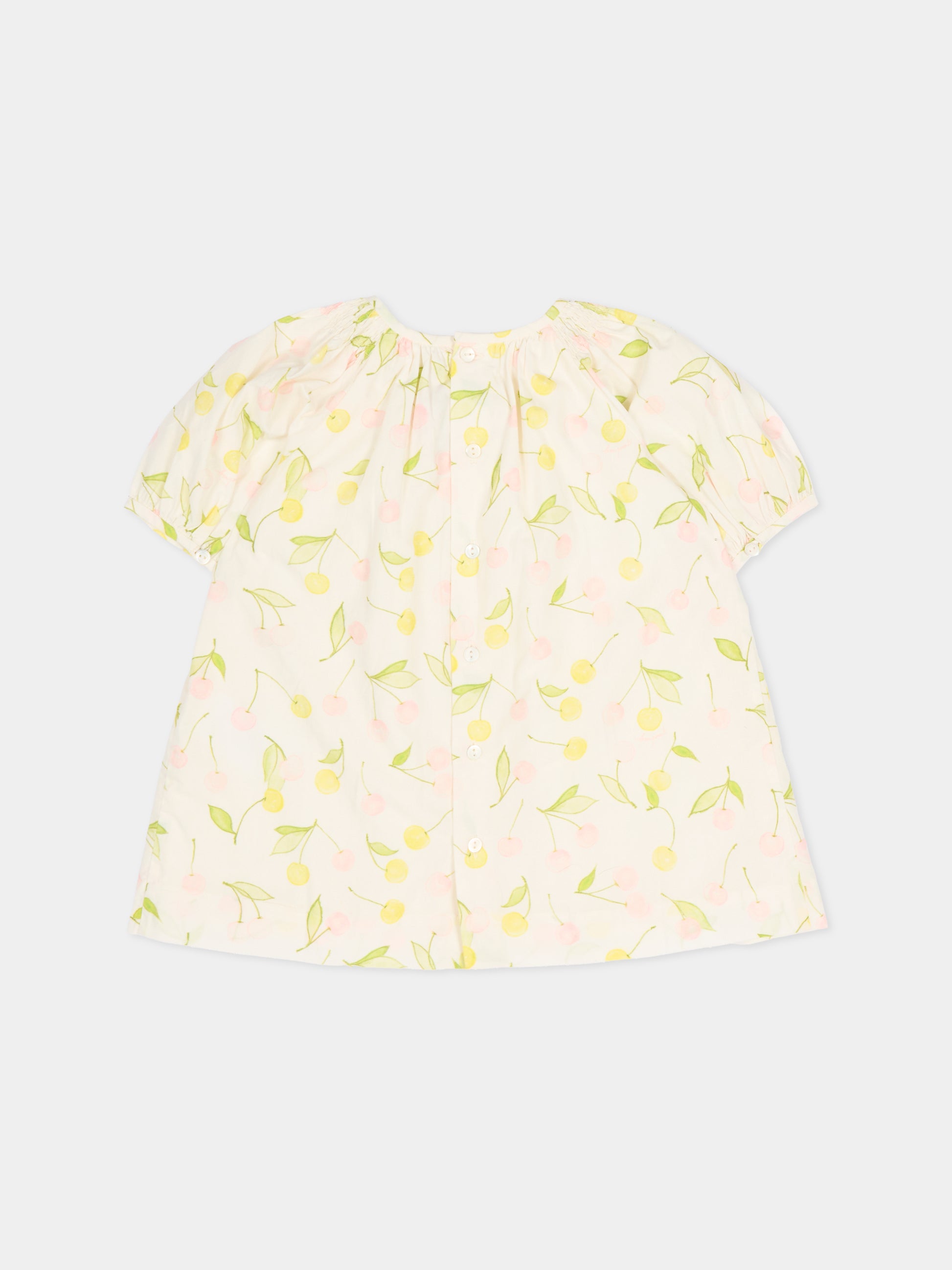 Vestito avorio per neonata con ciliegie,Bonpoint,S06XDRW00003 625