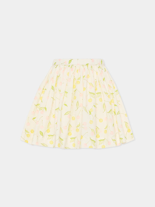 Gonna avorio per bambina con ciliegie,Bonpoint,S06GSKW00003 625