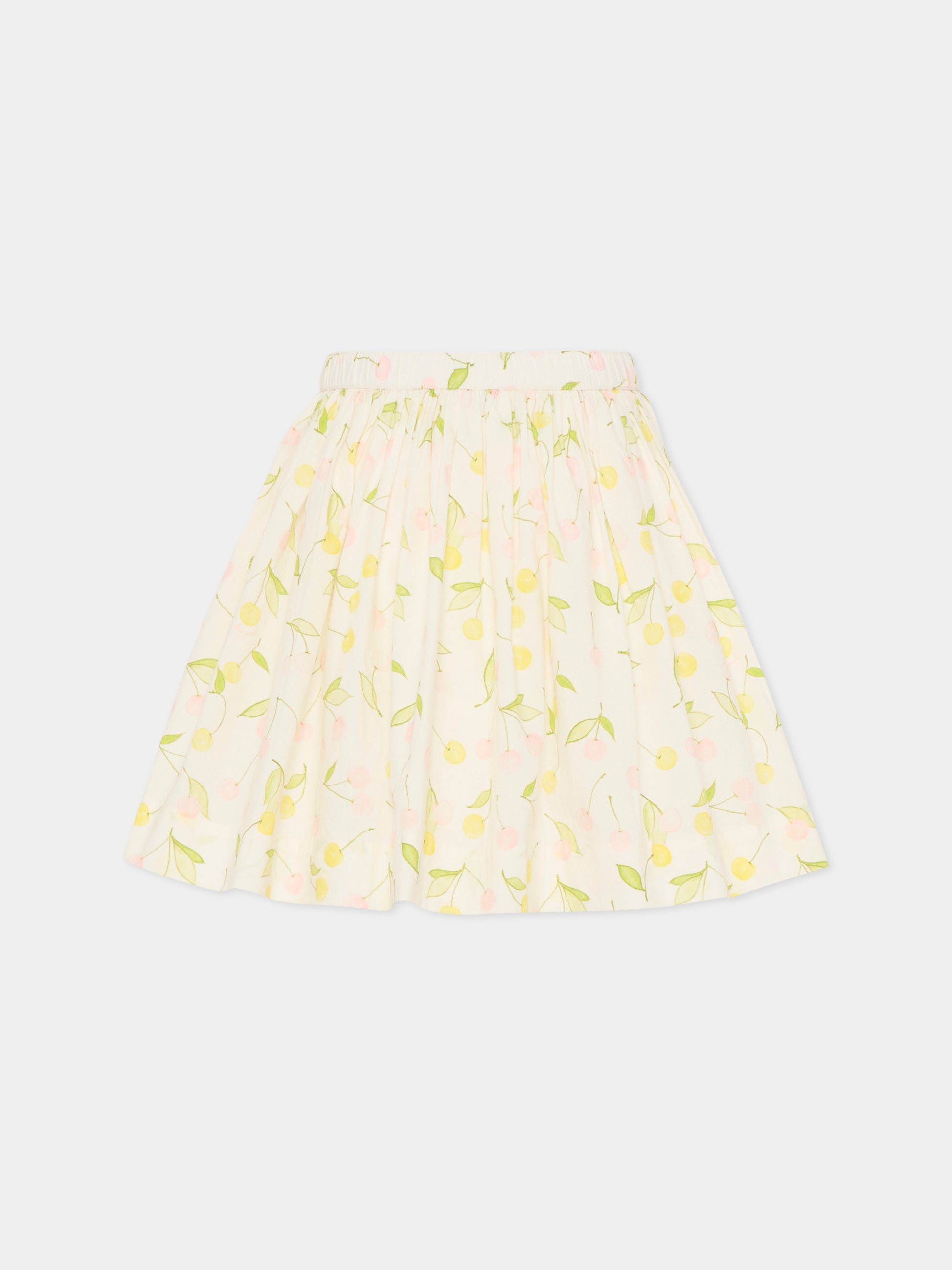 Gonna avorio per bambina con ciliegie,Bonpoint,S06GSKW00003 625