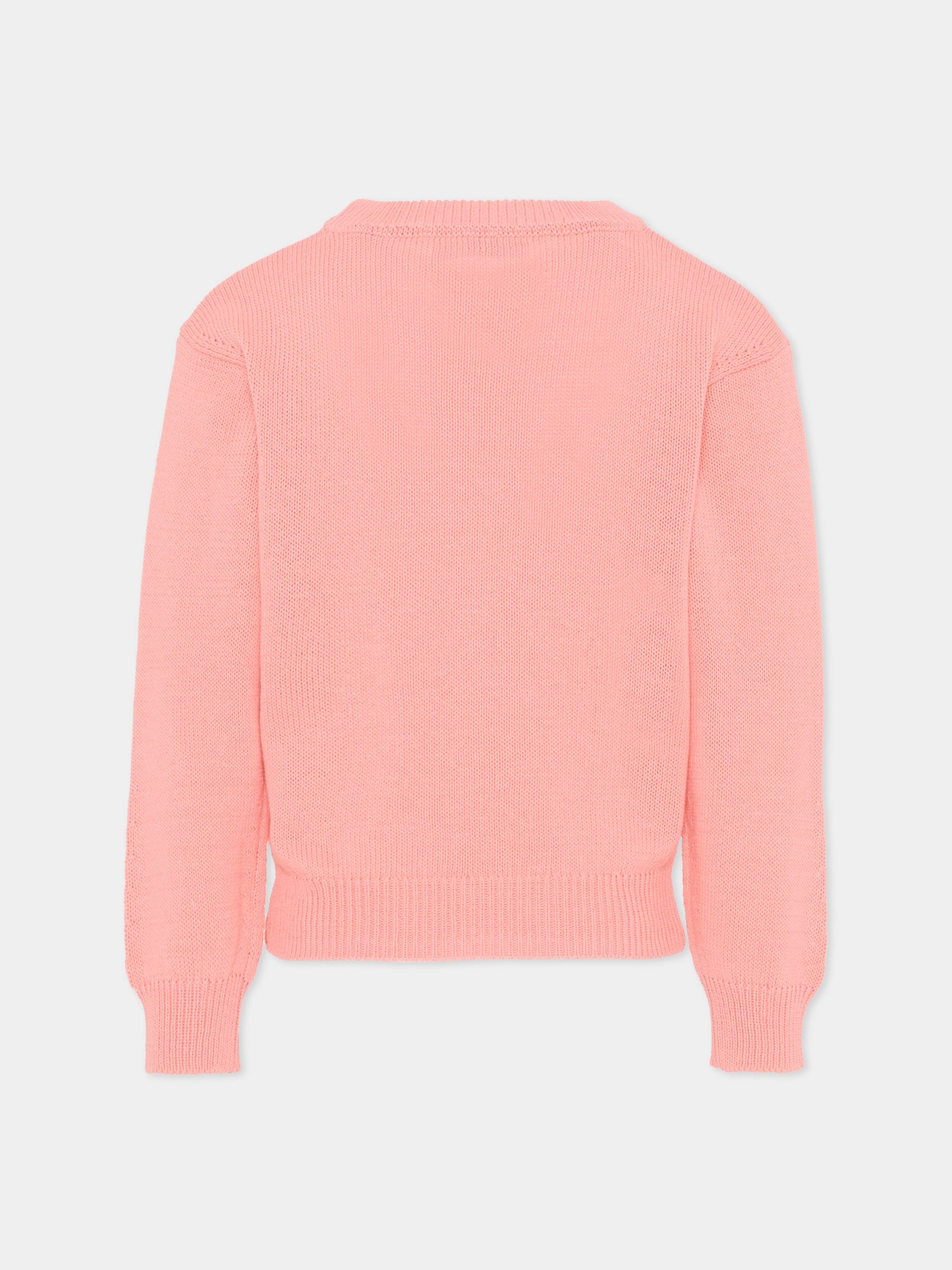 Maglione rosa per bambina con ciliegie,Bonpoint,S06GJUK00001 028D