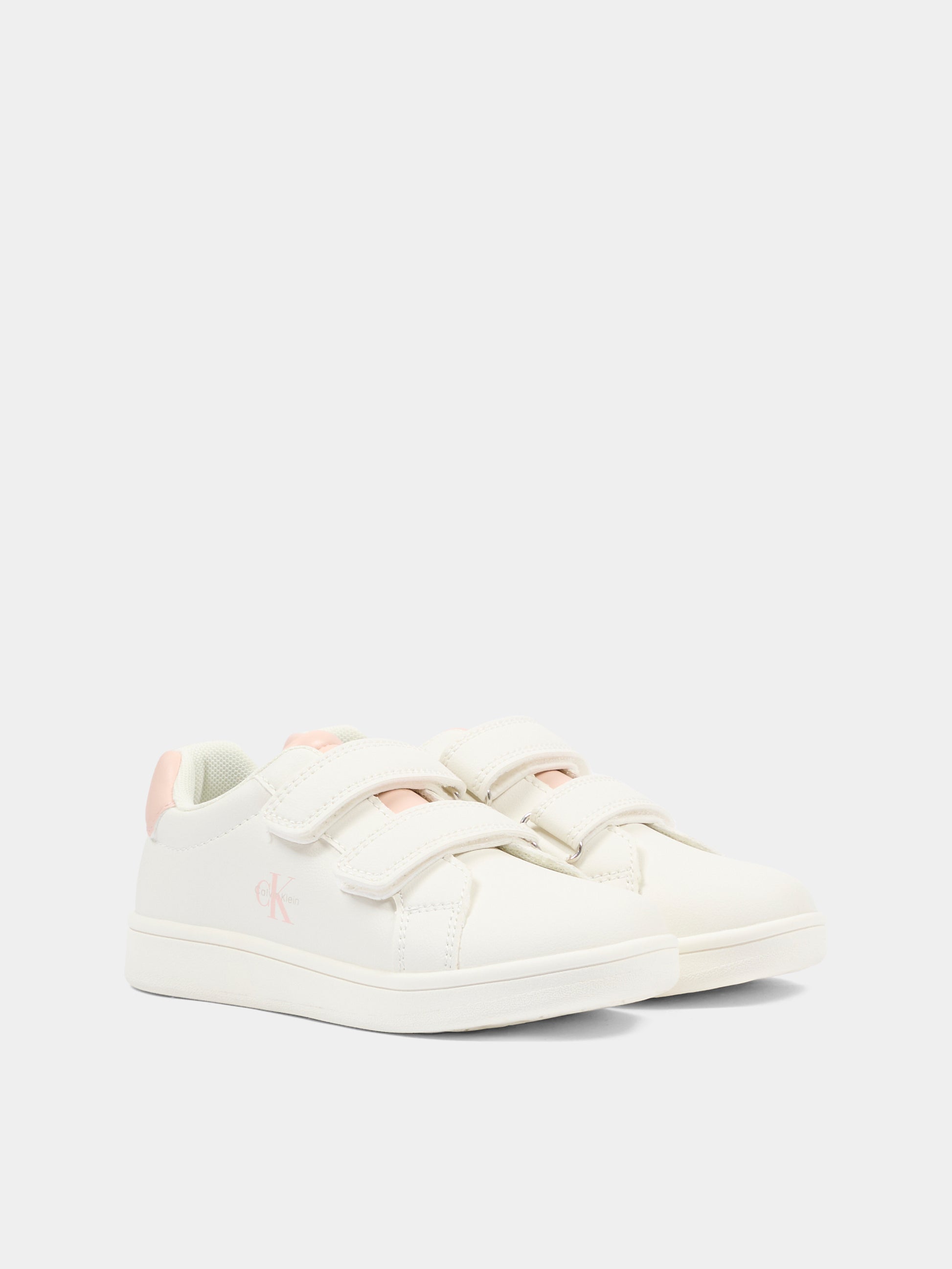 Sneakers bianche per neonata e bambina con logo rosa,Calvin Klein Kids,V1A9 83206 1355A708