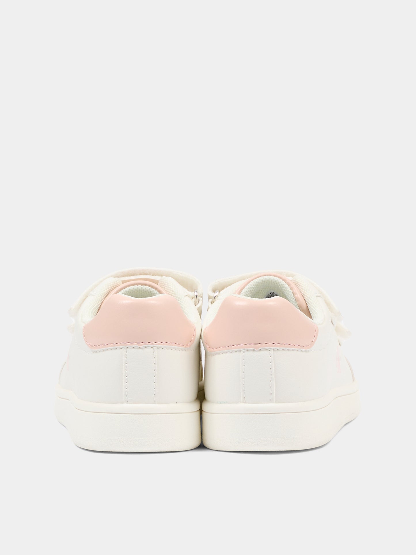 Sneakers bianche per neonata e bambina con logo rosa,Calvin Klein Kids,V1A9 83206 1355A708